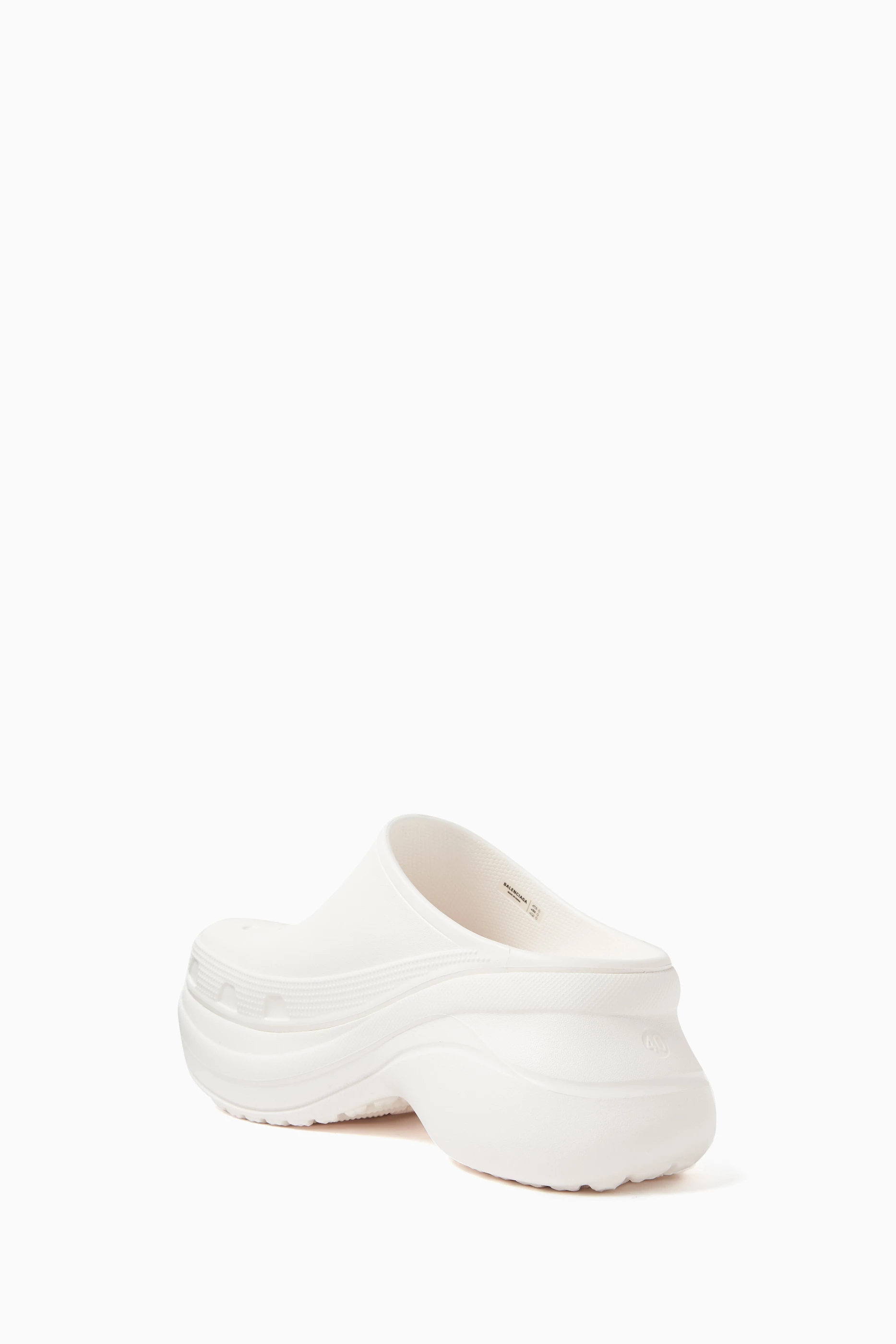 Buy Balenciaga White x Crocs Closed Slides in Rubber for
