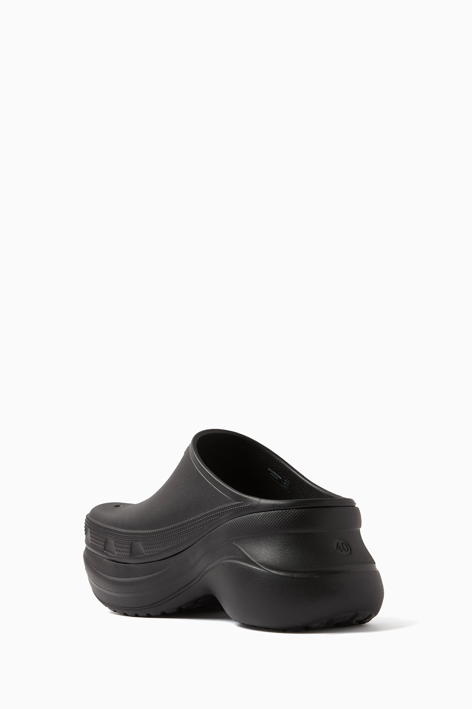 Buy Balenciaga Black x Crocs Closed Slides in Rubber for Women in