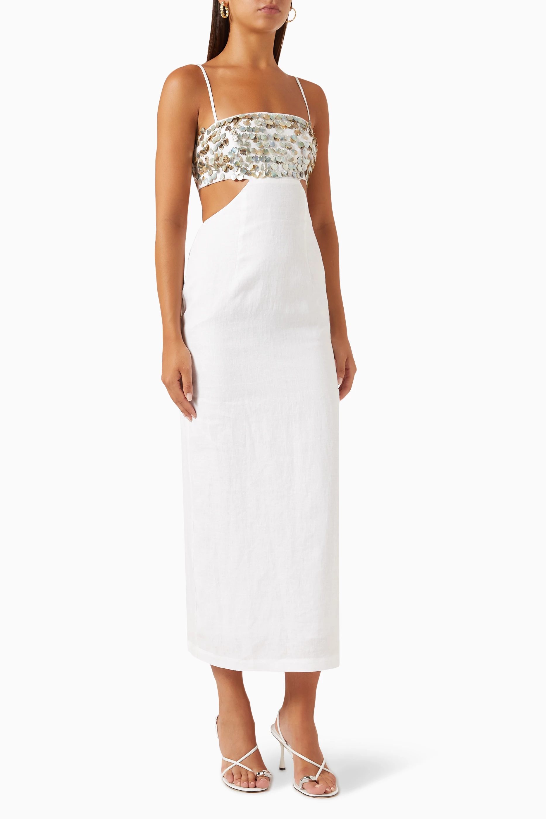 White embellished clearance dress