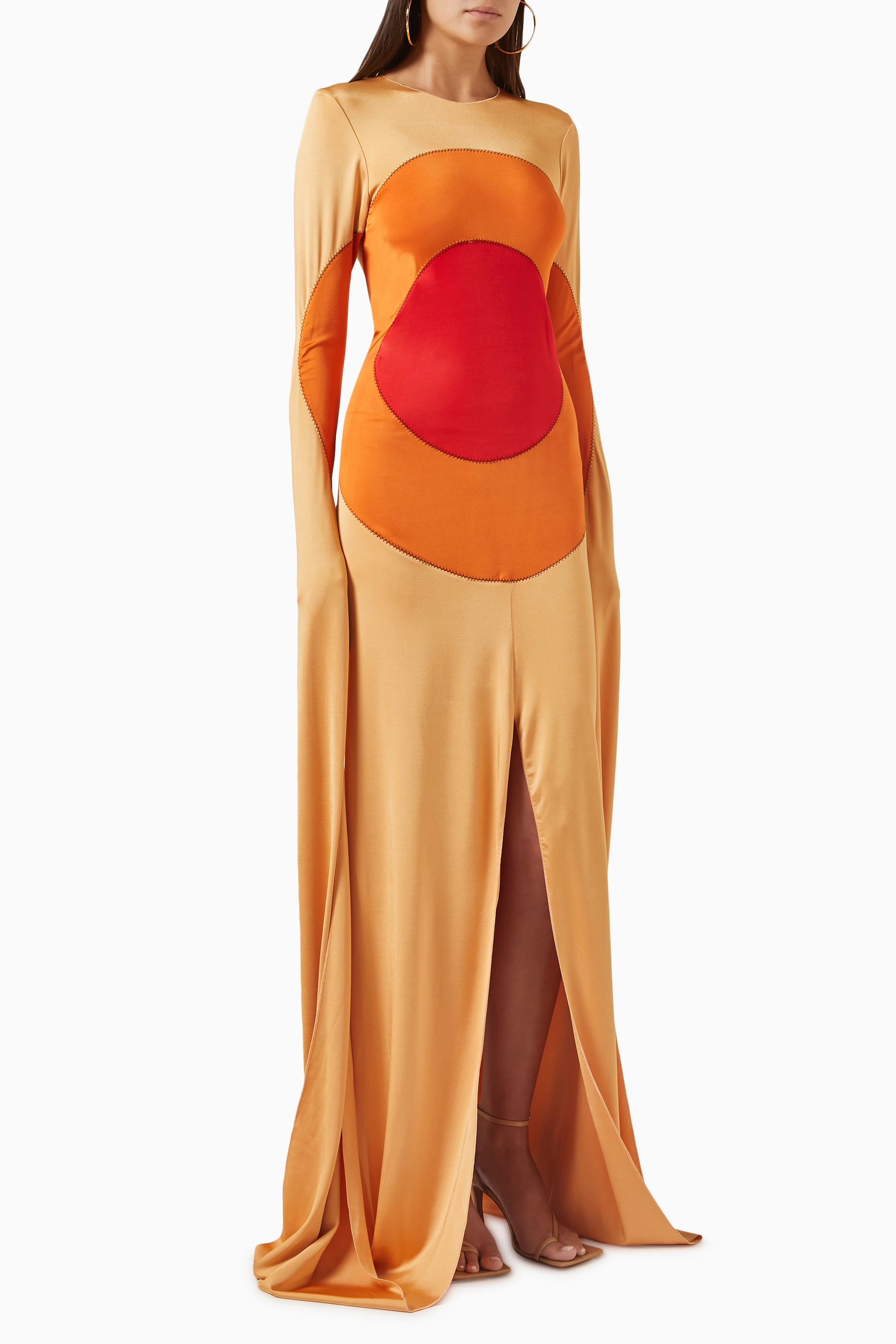 Buy Marni Orange Bodycon Maxi Dress in Stretch Viscose jersey for