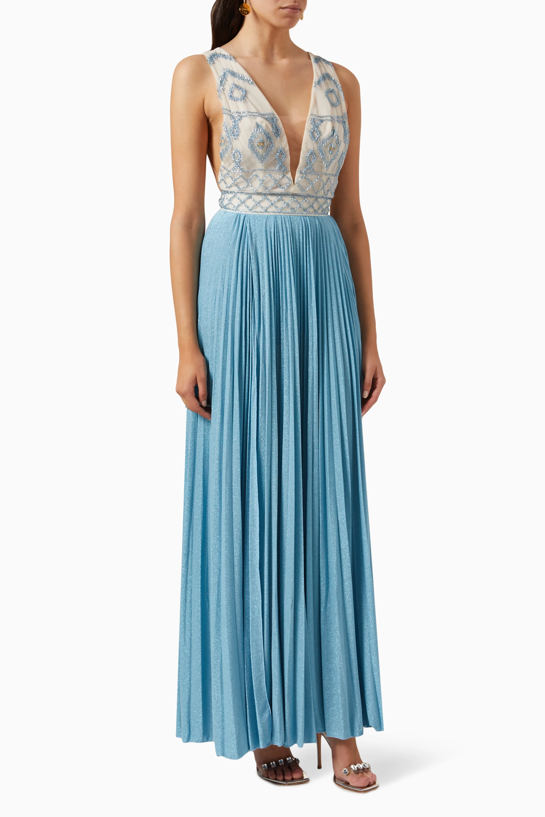 Bcbg embroidered 2025 halter dress