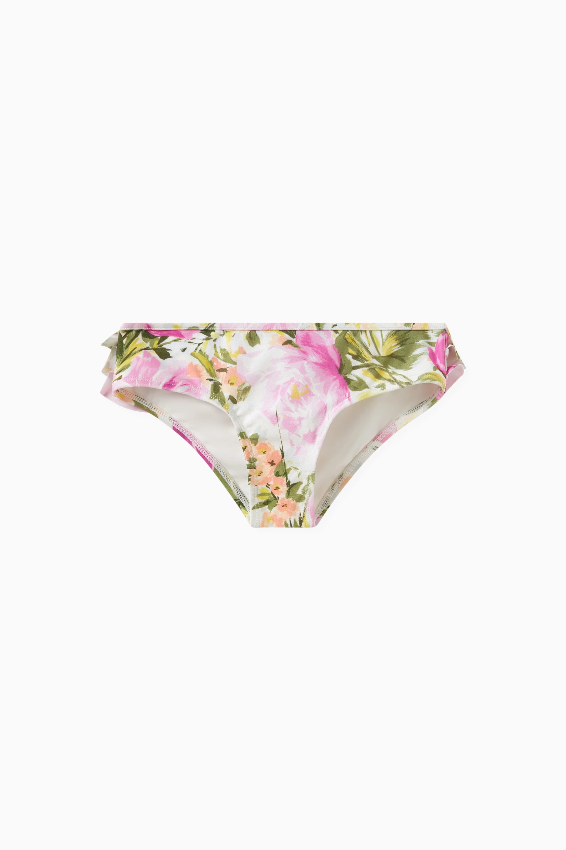 ZIMMERMANN Kids floral-print ruffle bikini bottom - Purple
