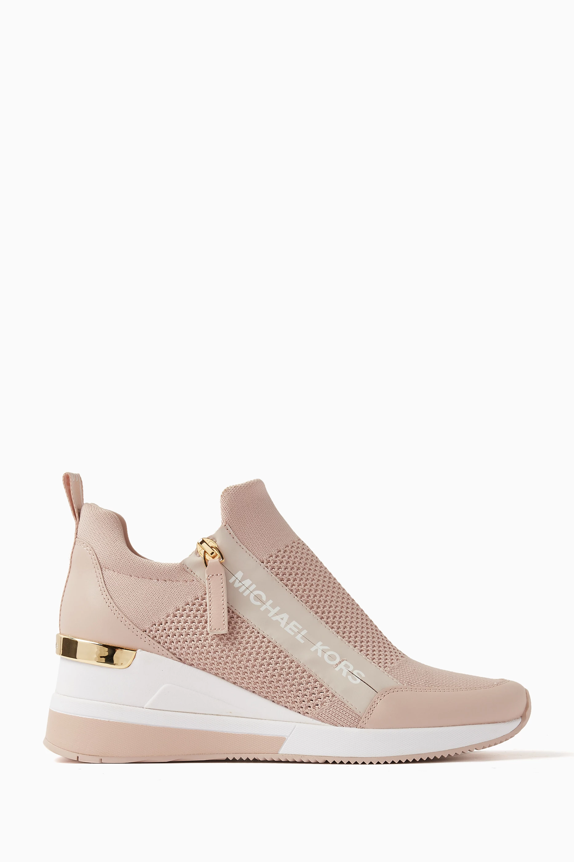 Michael kors white wedge sales sneakers