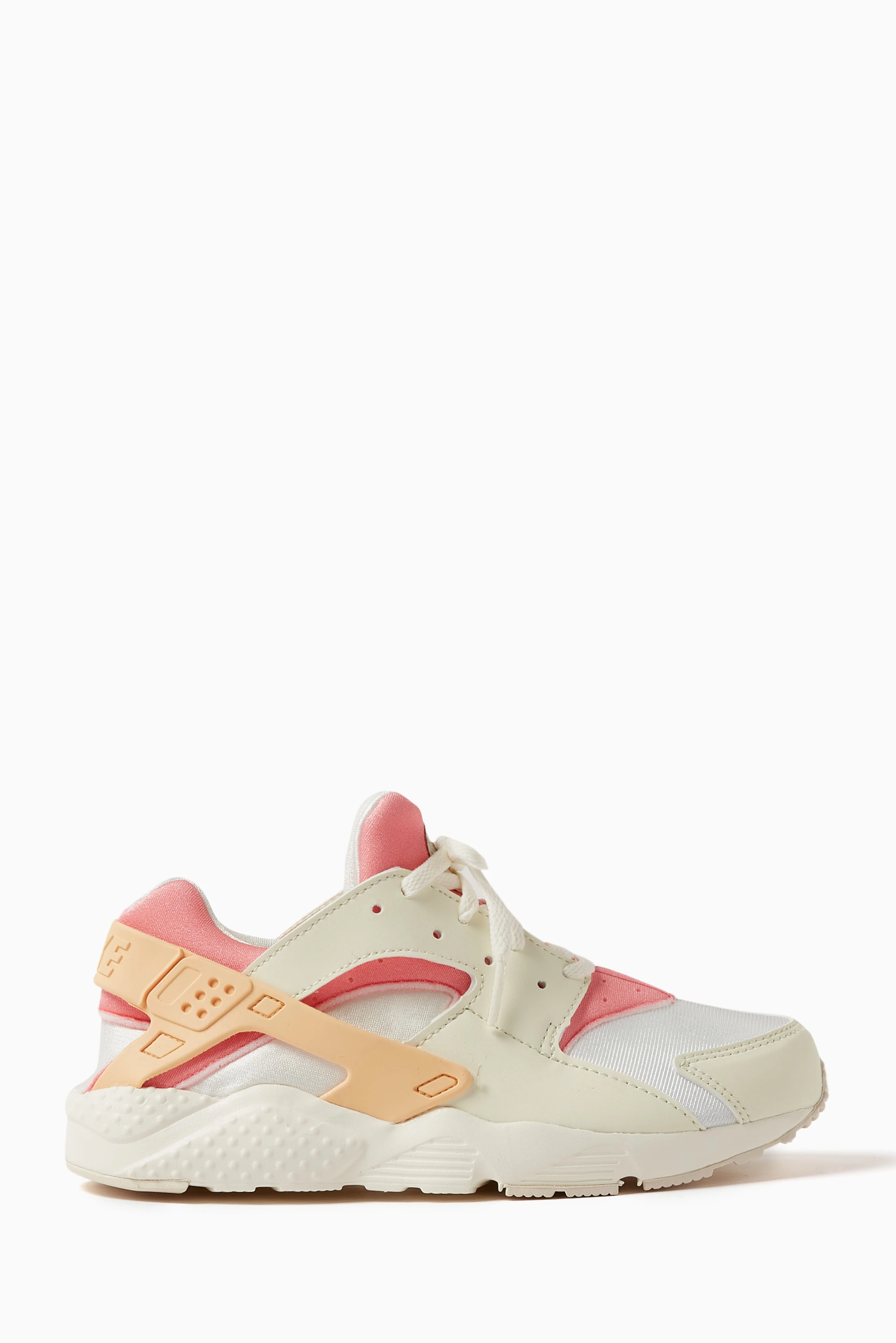 Buy Nike Pink Huarache Run Sneakers in Textile Leather for Girls