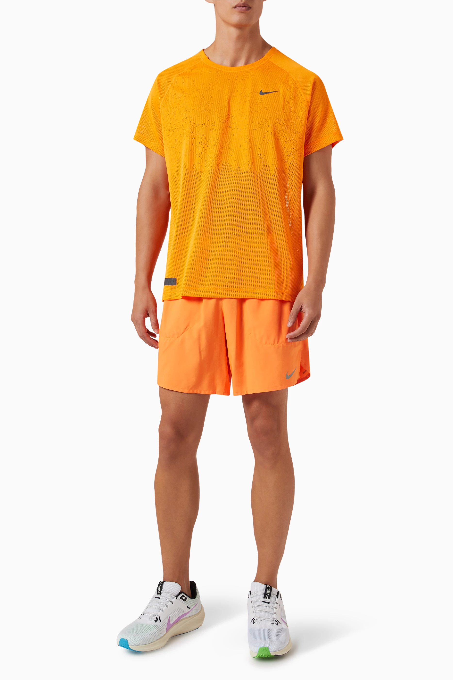 Orange nike running top clearance