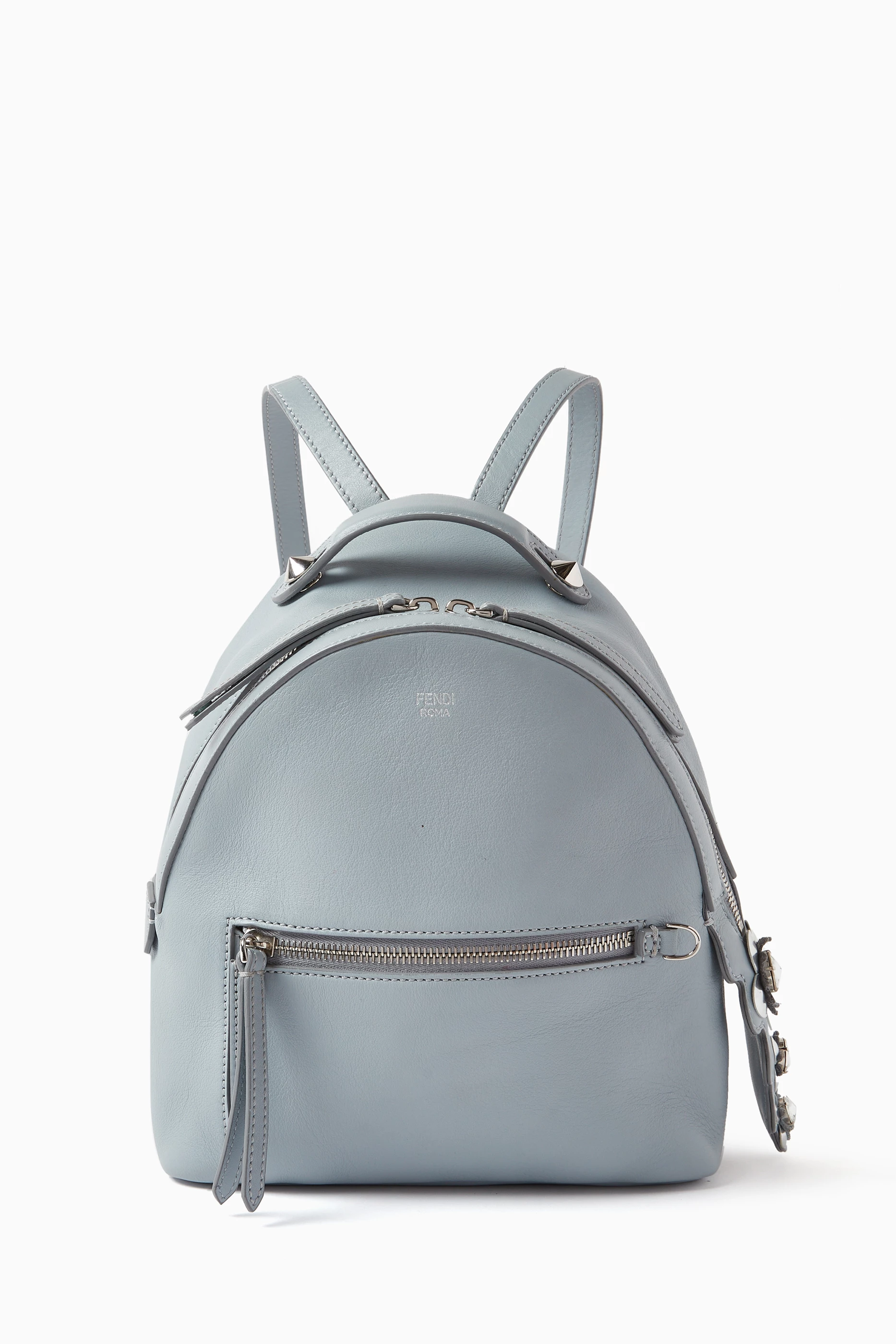 Buy Fendi Pre Loved Blue Mini By The Way Backpack in Leather for