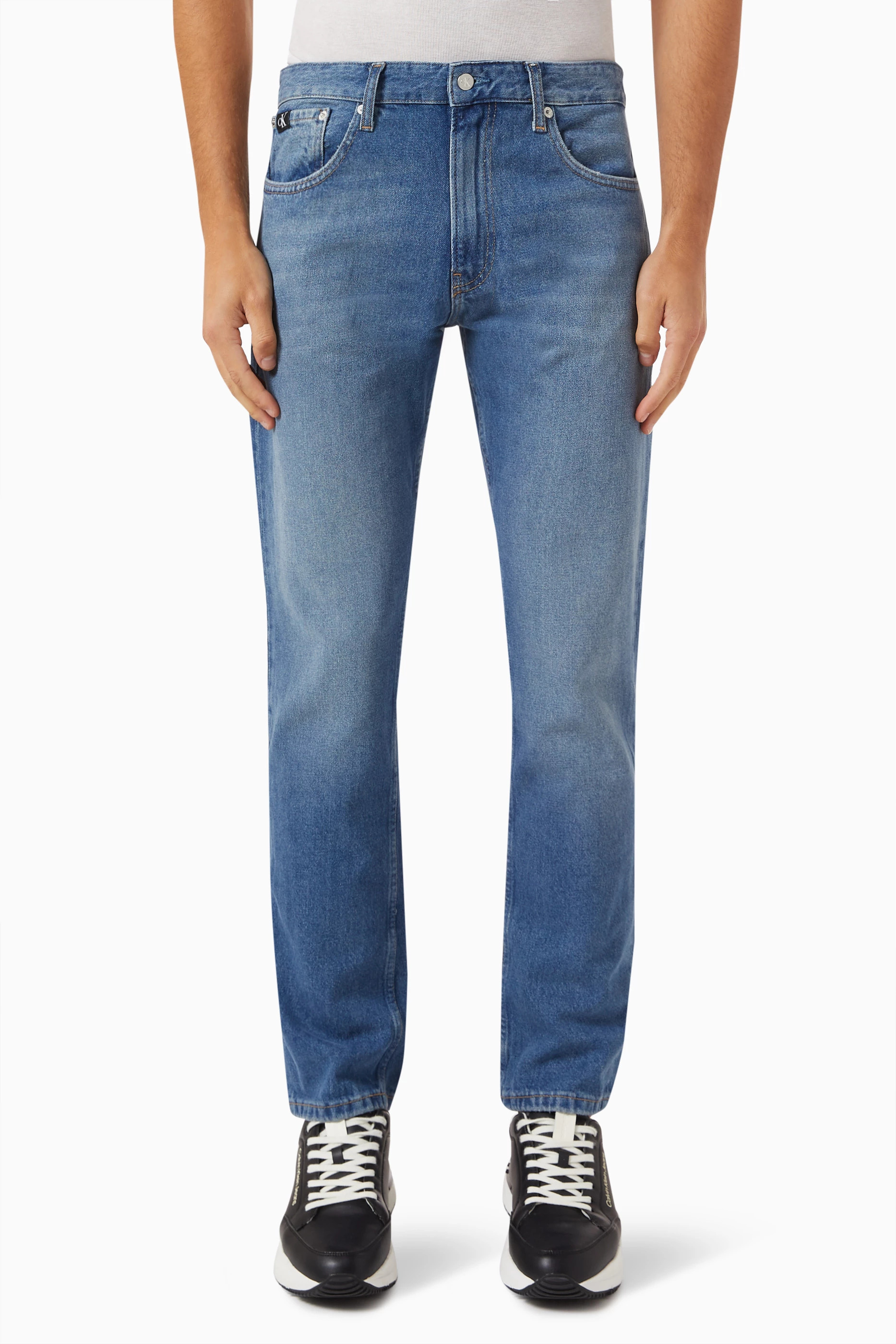 Calvin klein slim straight true worn blue shop