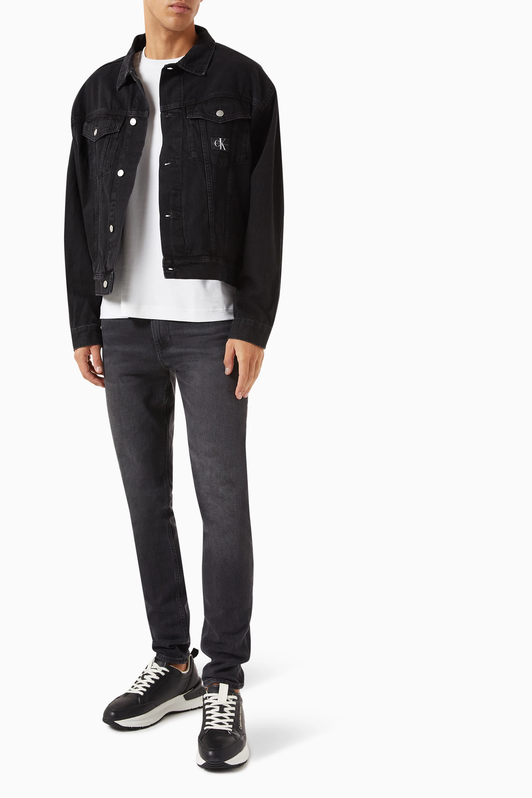 Buy Calvin Klein Jeans Black Relaxed Logo Jacket in Denim for Men