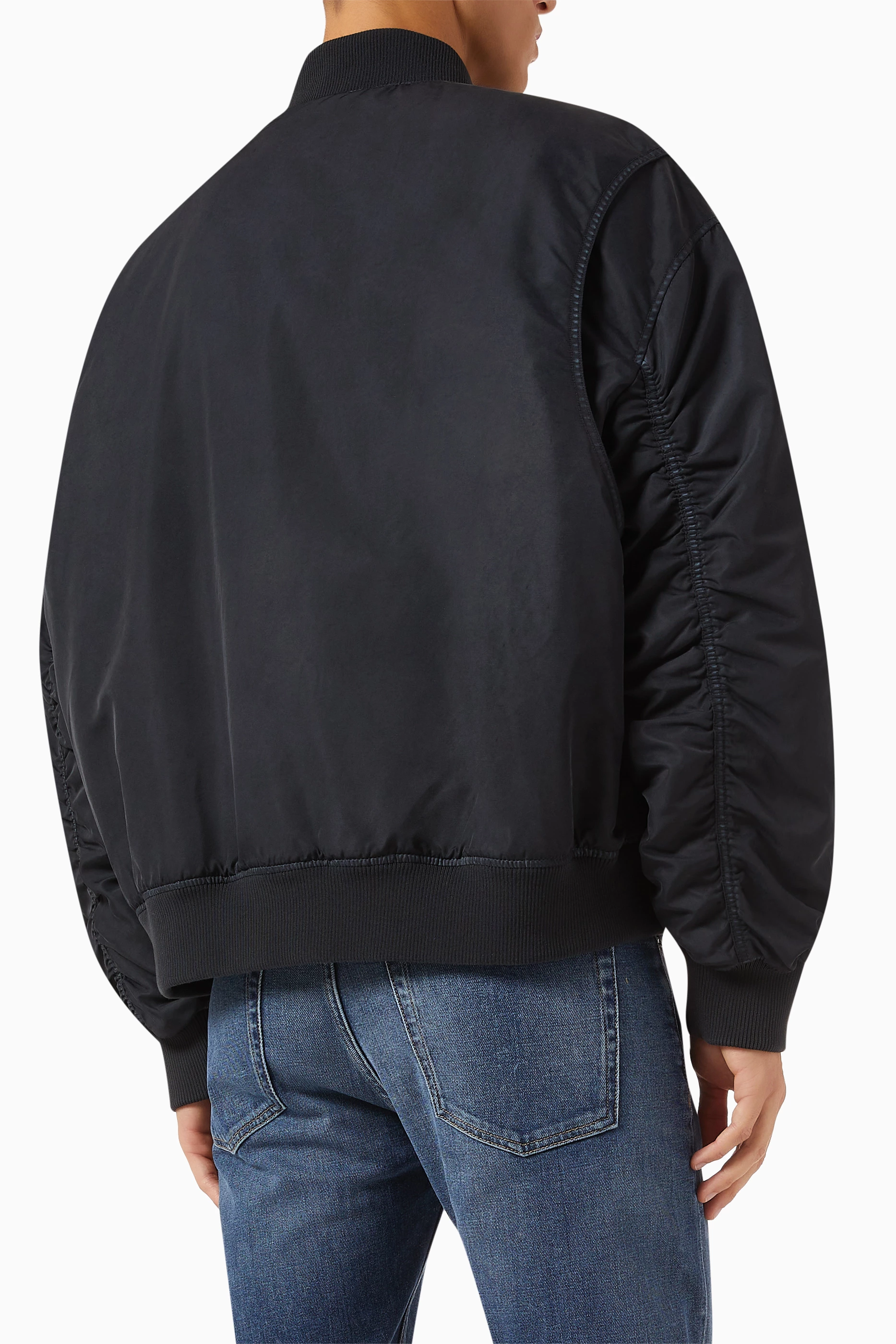 Buy Calvin Klein Jeans Black Oversized Padded Bomber Jacket in