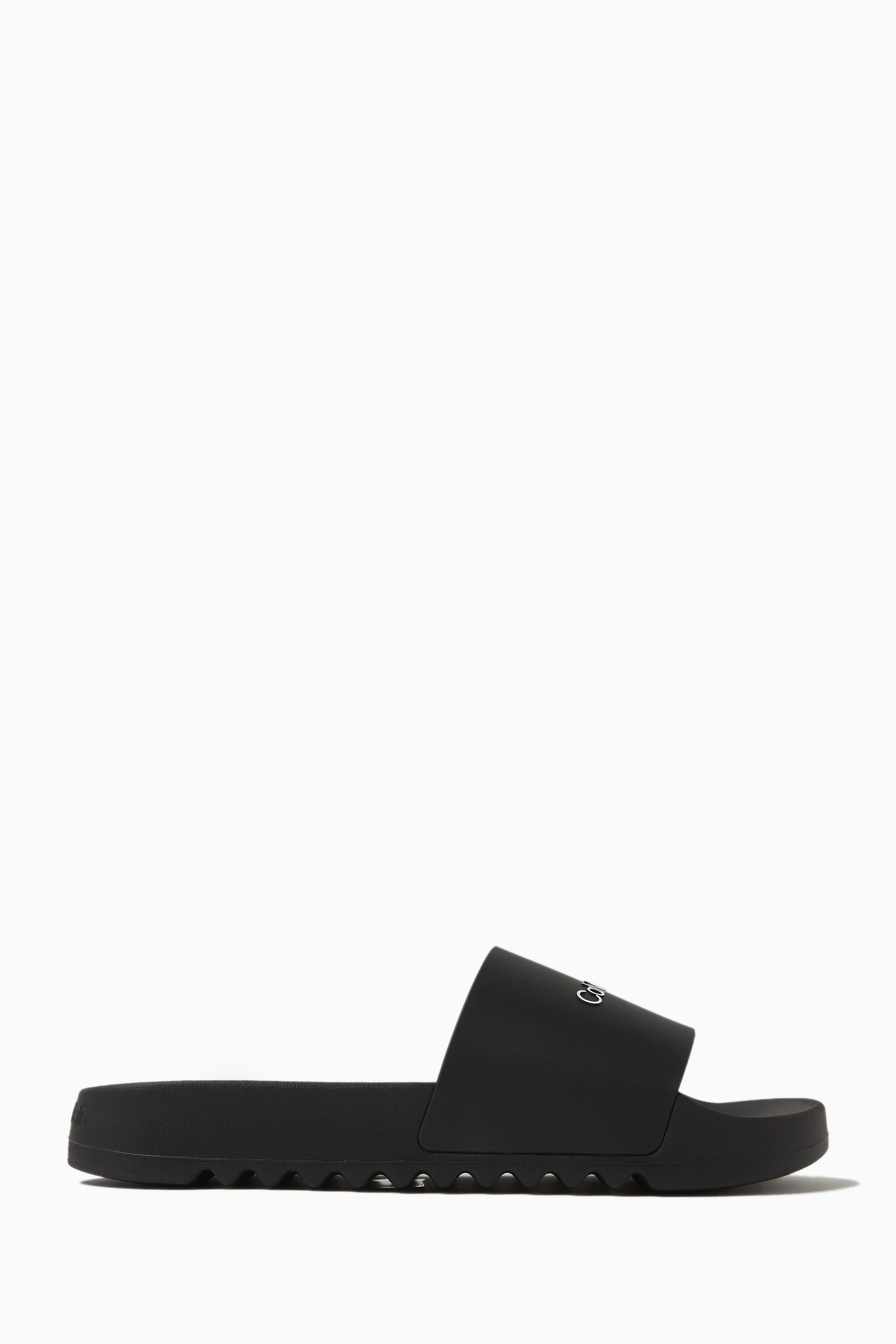Calvin klein hot sale slides white