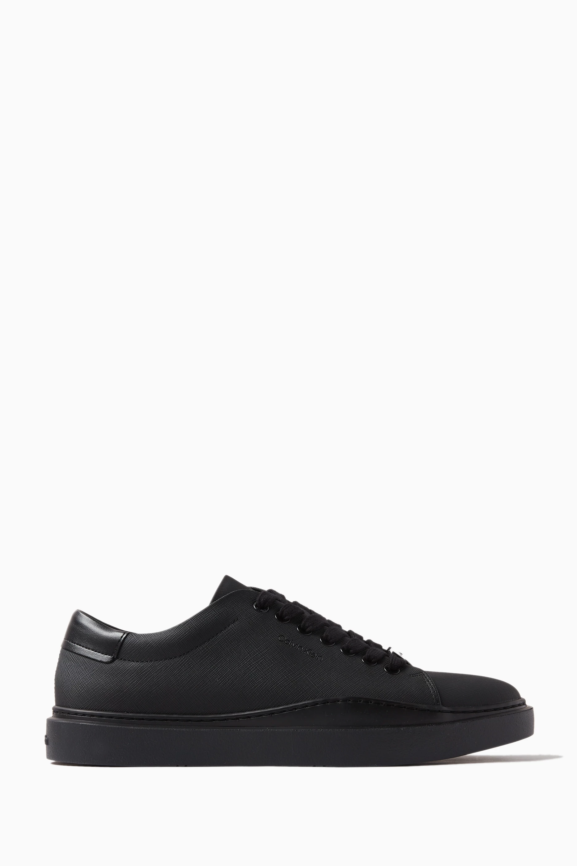 Buy Calvin Klein Black Supernatural Low top Sneakers in Leather