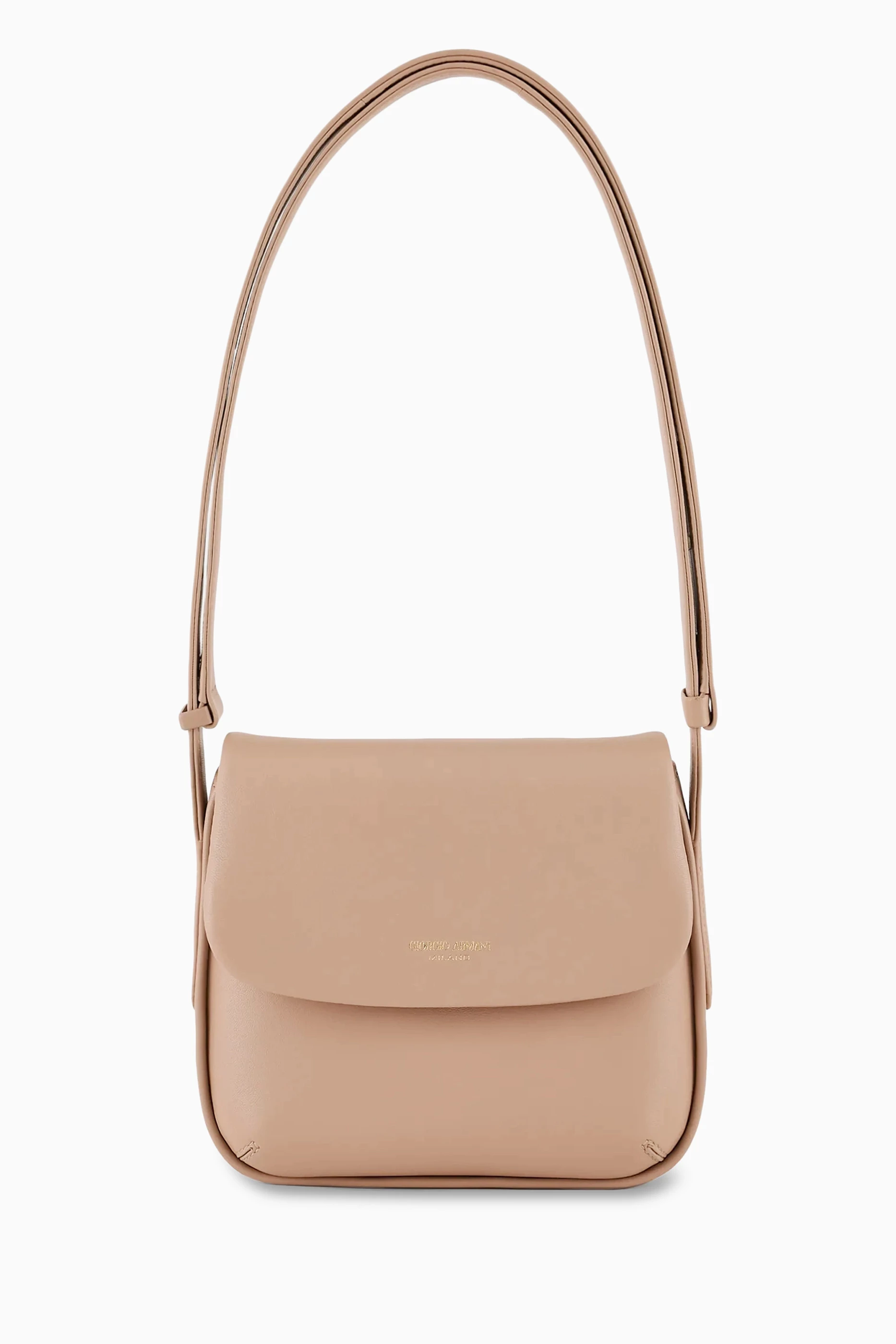 Buy Giorgio Armani Neutral Small La Prima Shoulder Bag in Nappa
