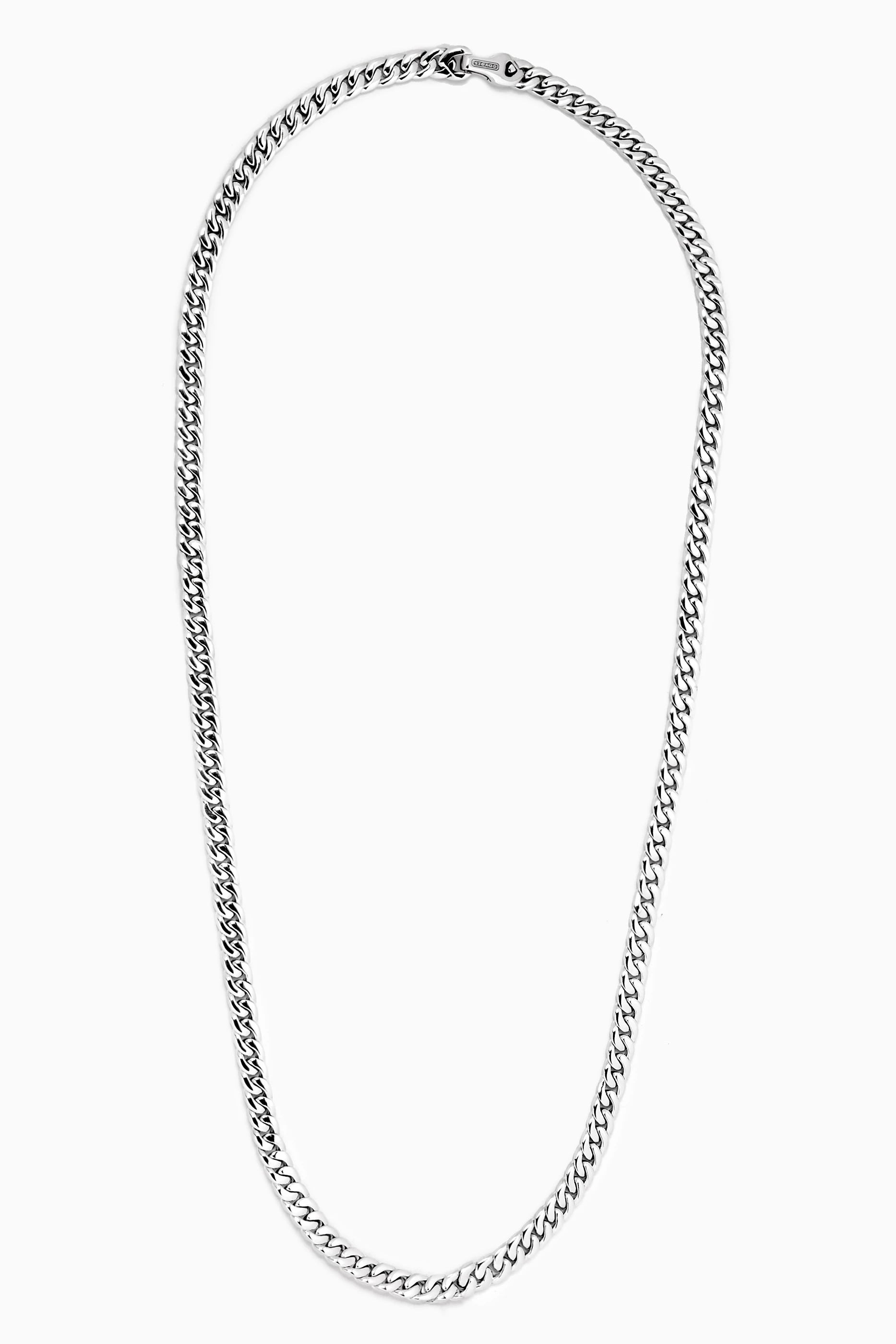 Mens silver cheap curb chain