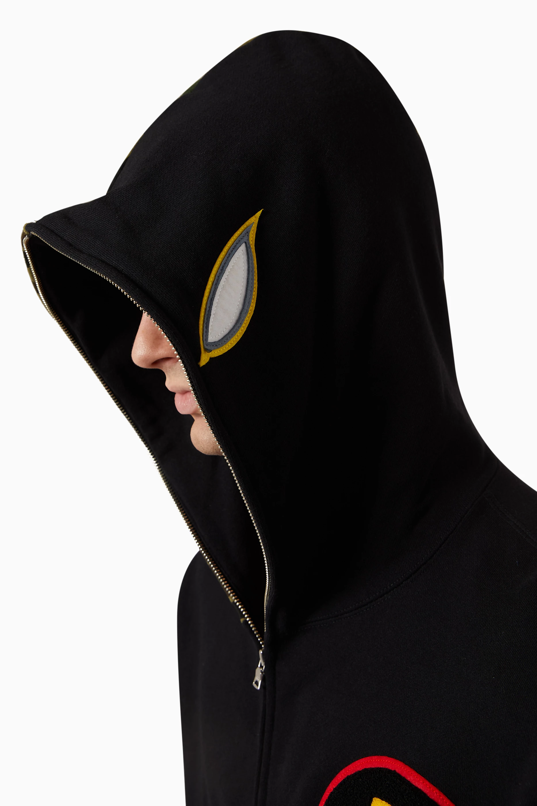 Bape hoodie all black clearance
