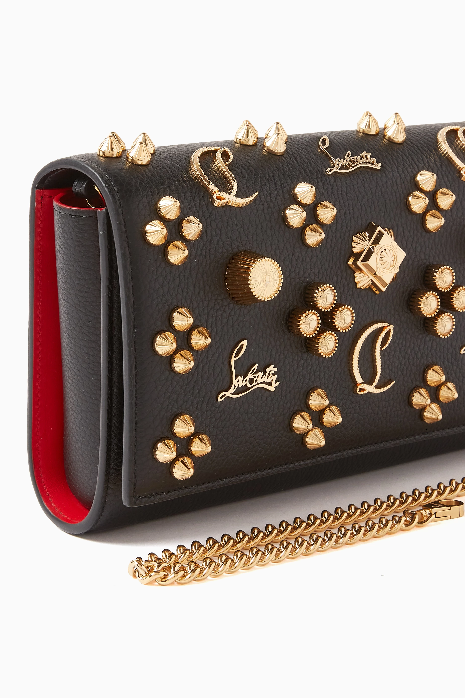 Buy Christian Louboutin Black Paloma Clutch in Textured Leather