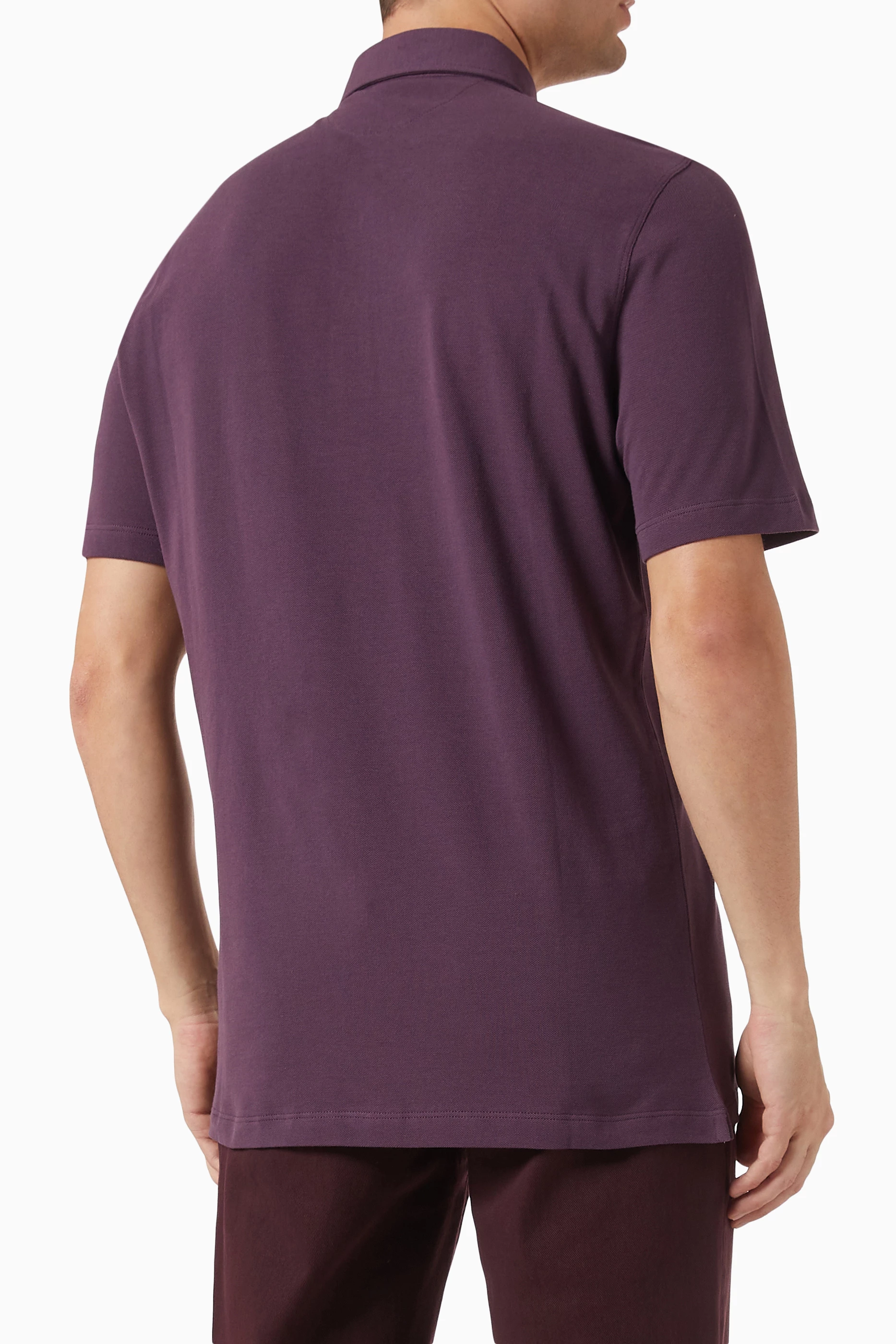 Buy Brunello Cucinelli Purple Polo Shirt in Cotton Piqu for Men