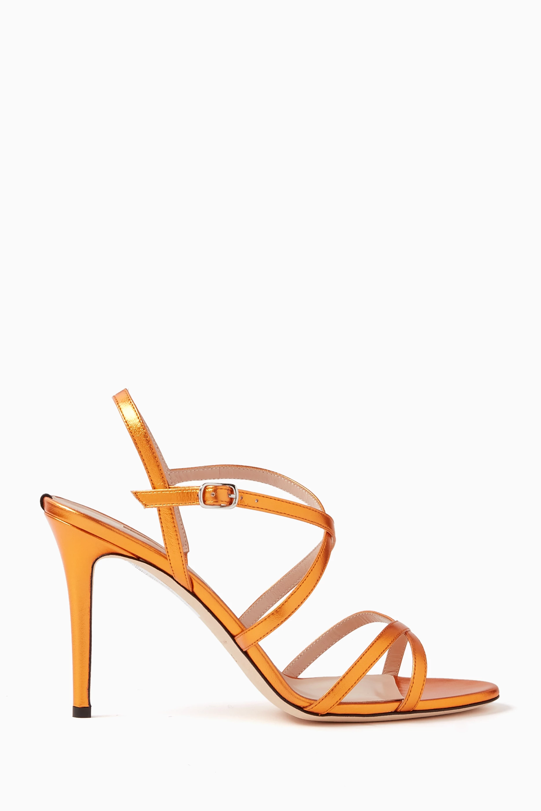 Orange 2025 strappy sandals