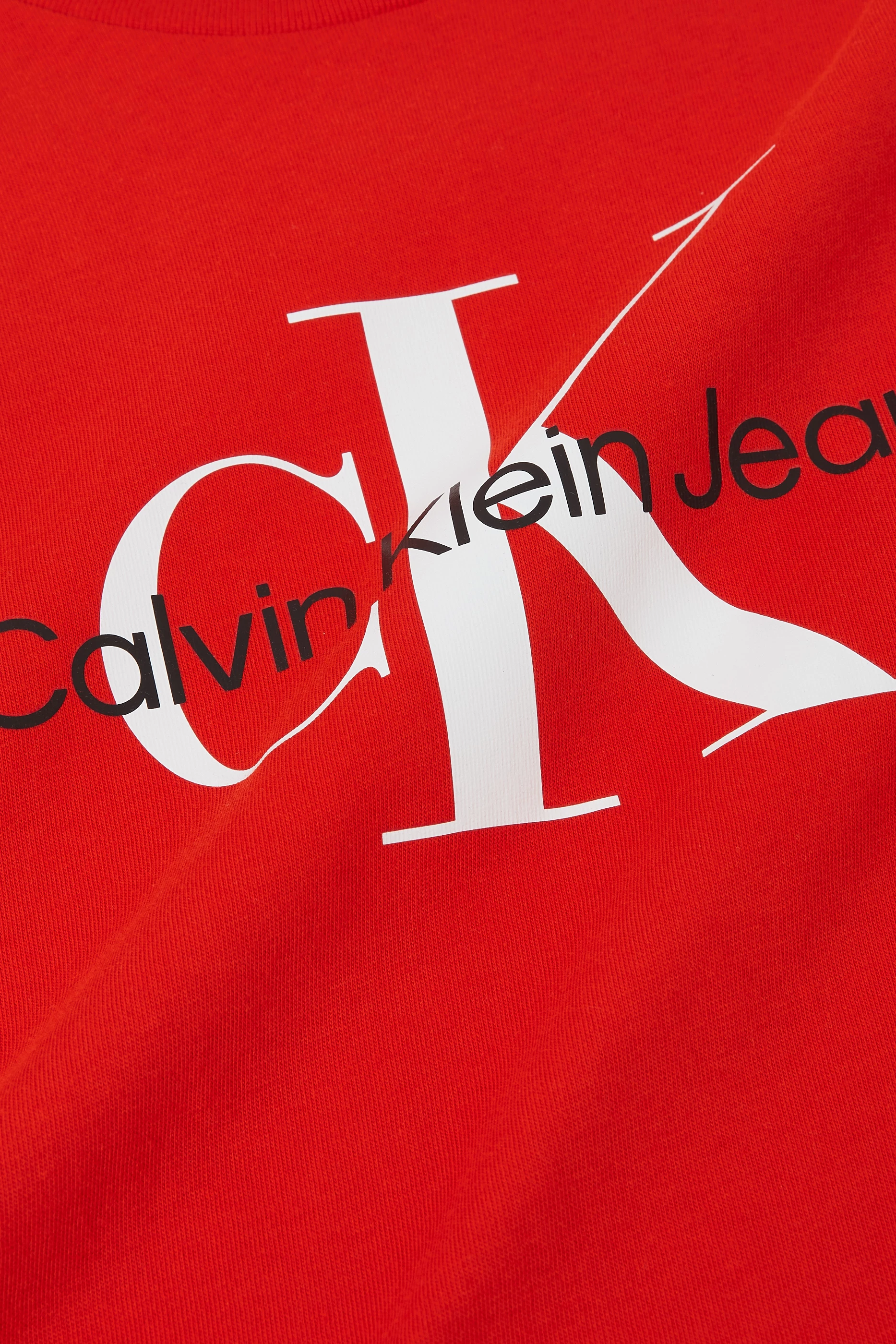 Buy Calvin Klein Red Logo print T shirt in Cotton for UNISEX in