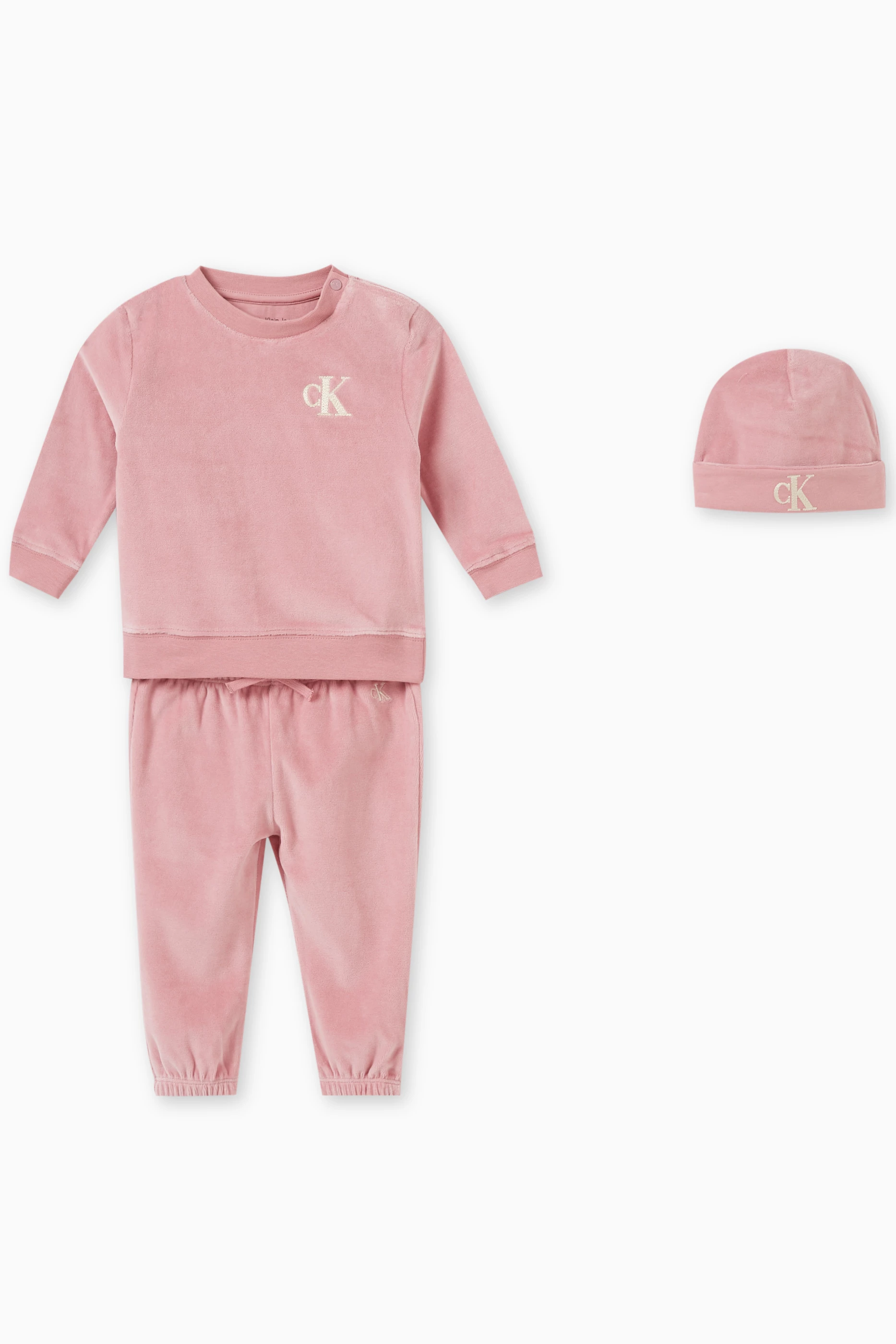 Calvin klein new arrivals pink velvet set