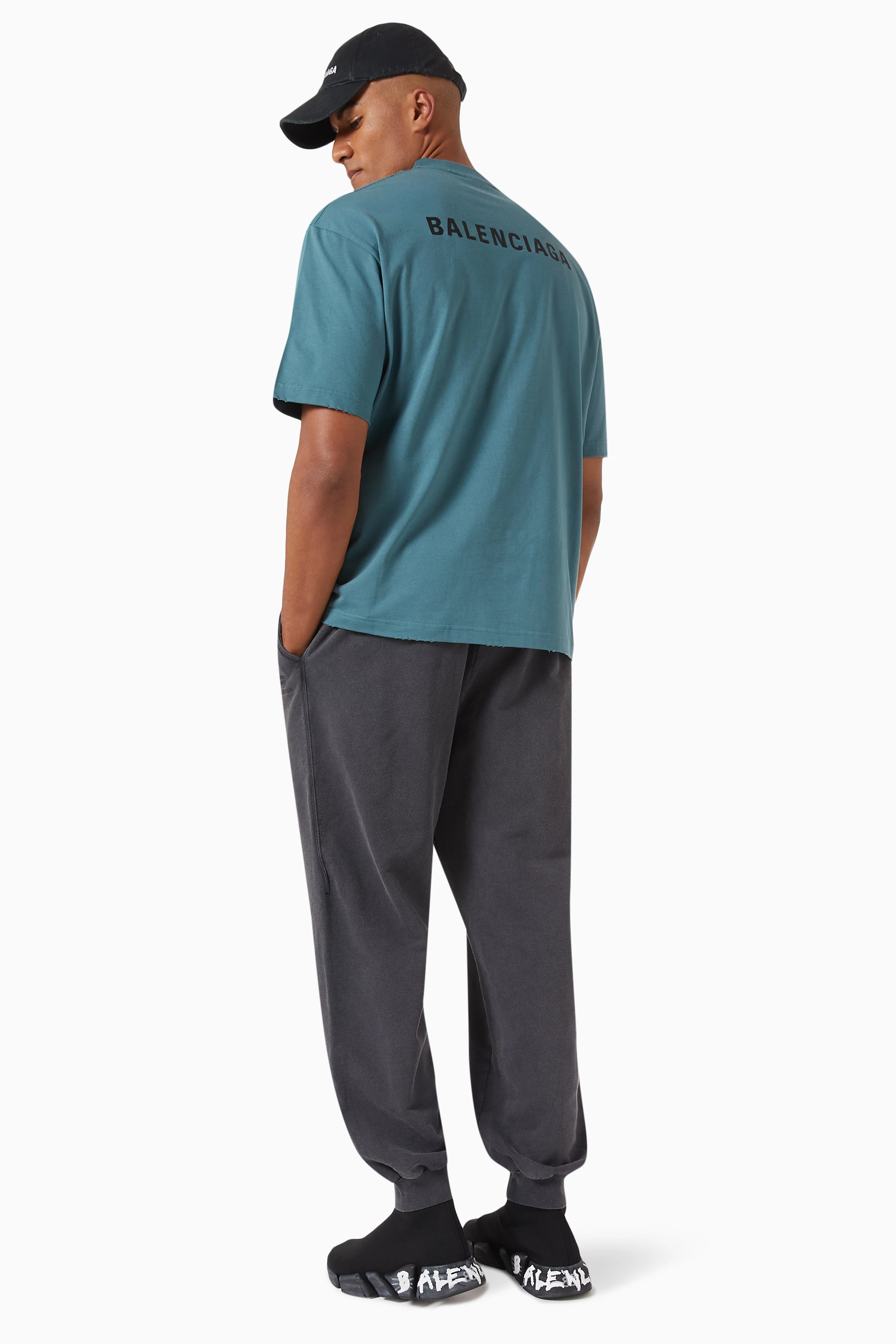 Balenciaga t shirt mens blue online