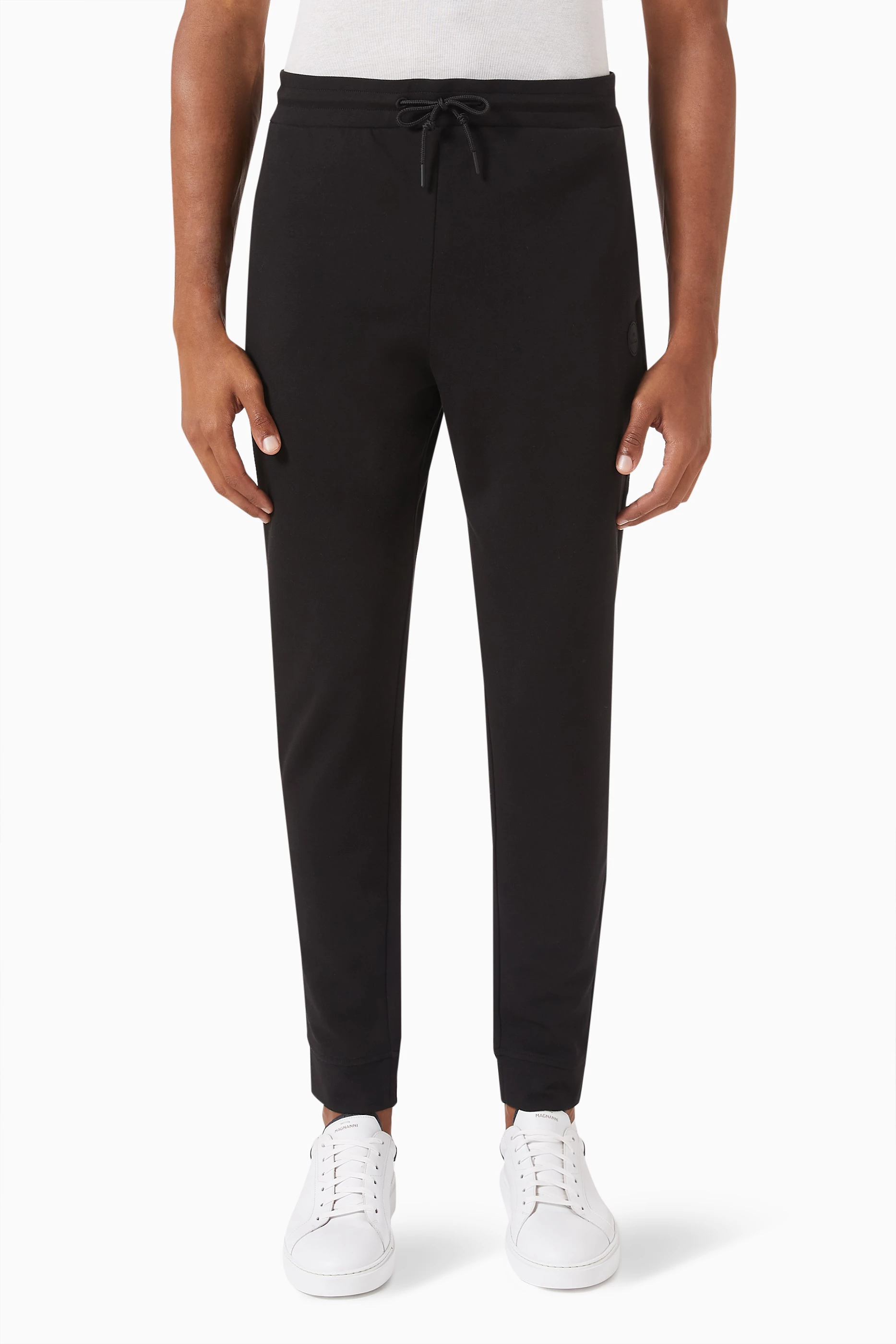 Buy PS Paul Smith Black Logo Jogger Pants in Cotton poly Blend for