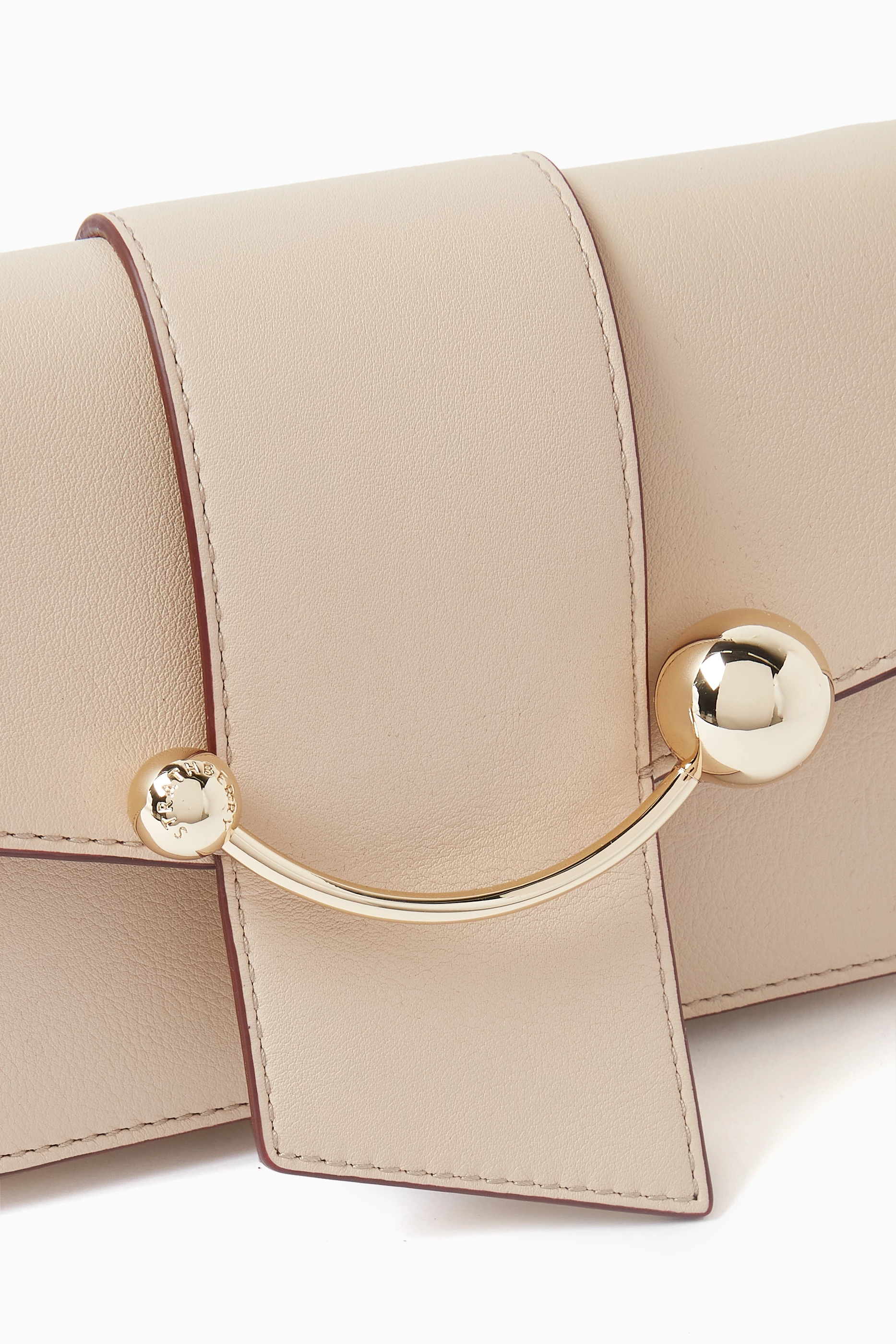 Strathberry Leather Chain-Link Shoulder Bag - Neutrals Shoulder