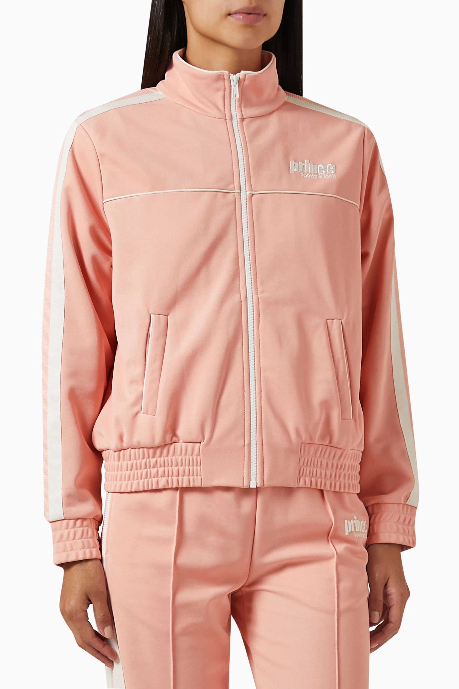 Pink track jacket store