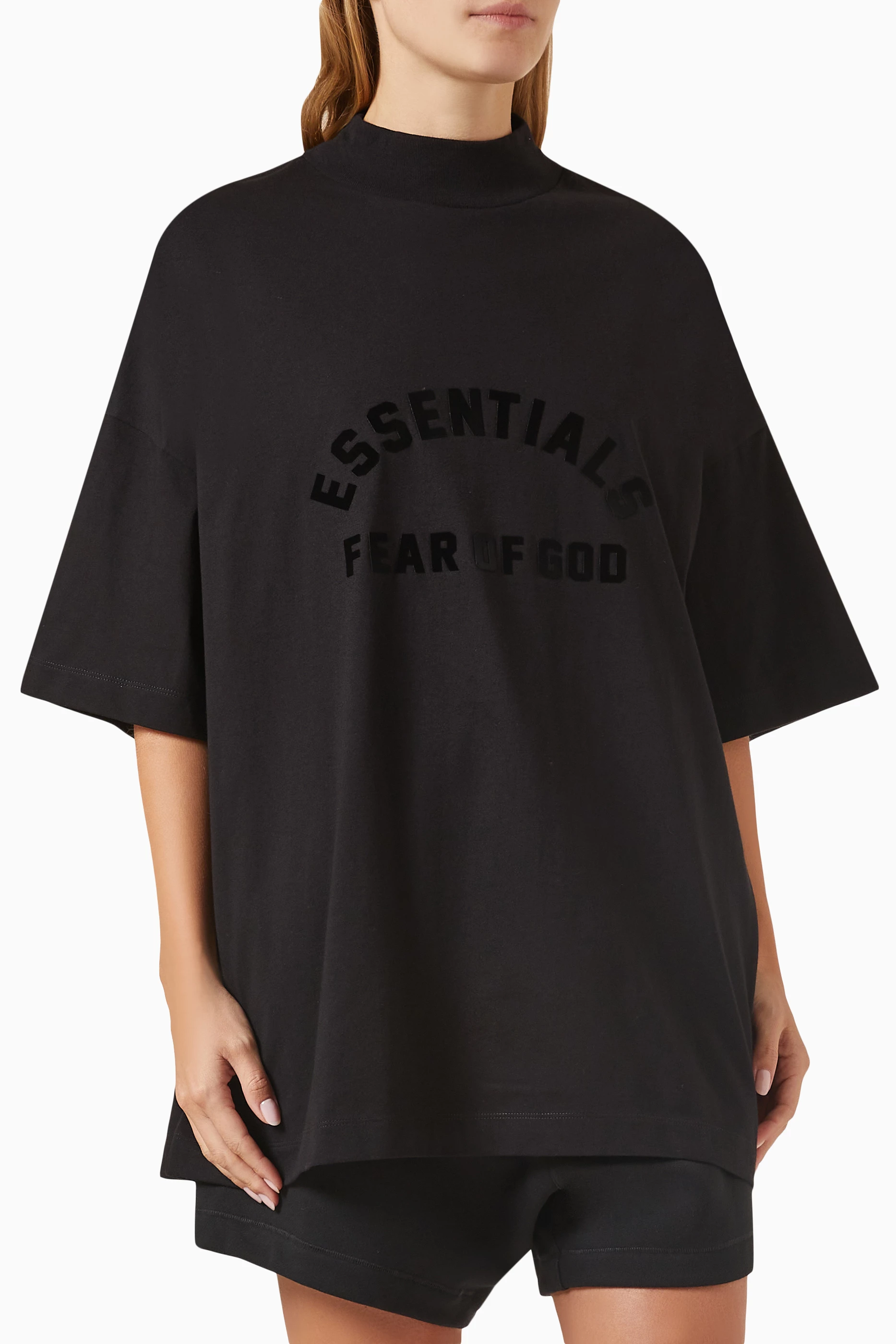 Buy Fear of God Essentials Black Essentials T-shirt in Cotton-jersey for  Women in UAE