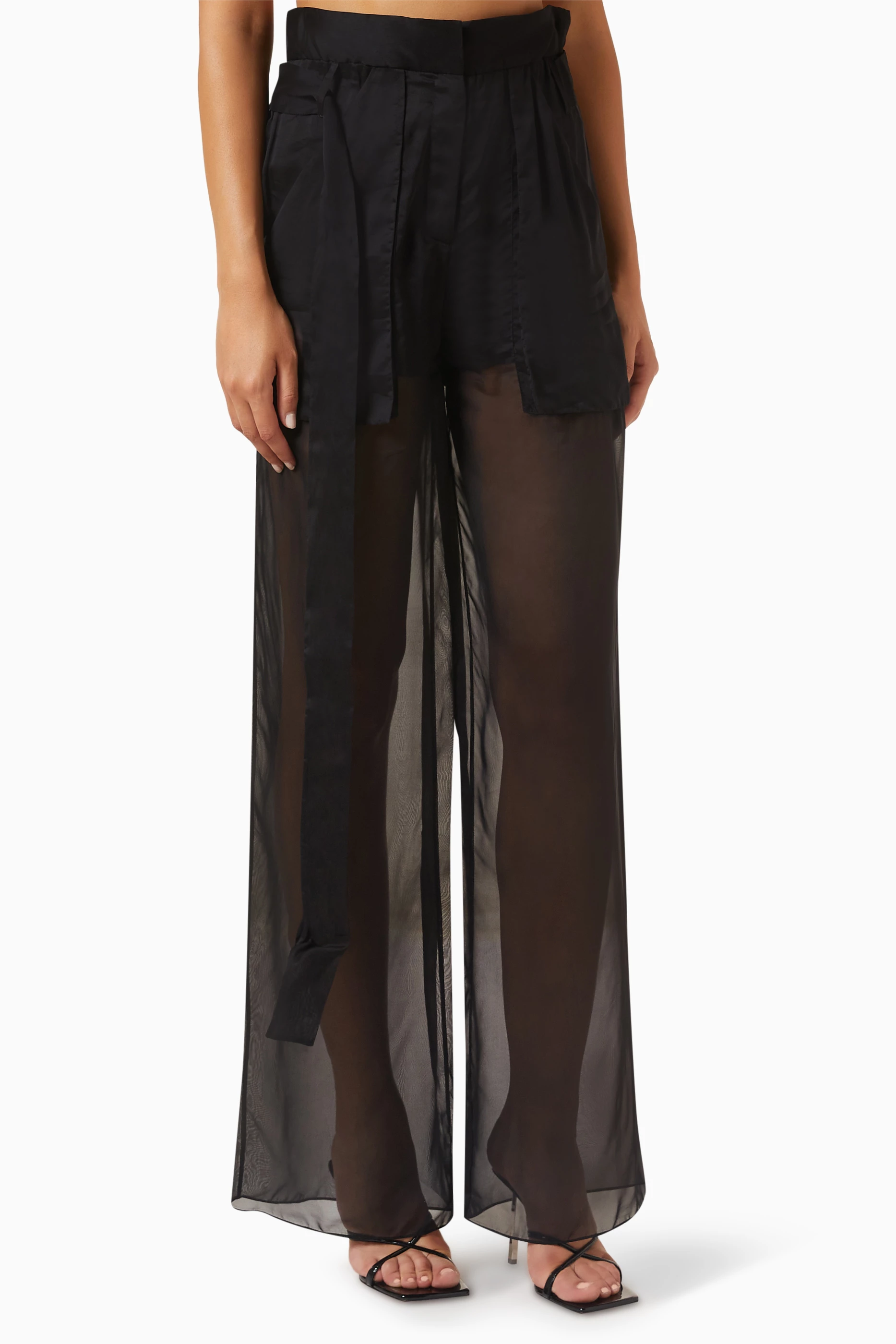 Black discount sheer pants