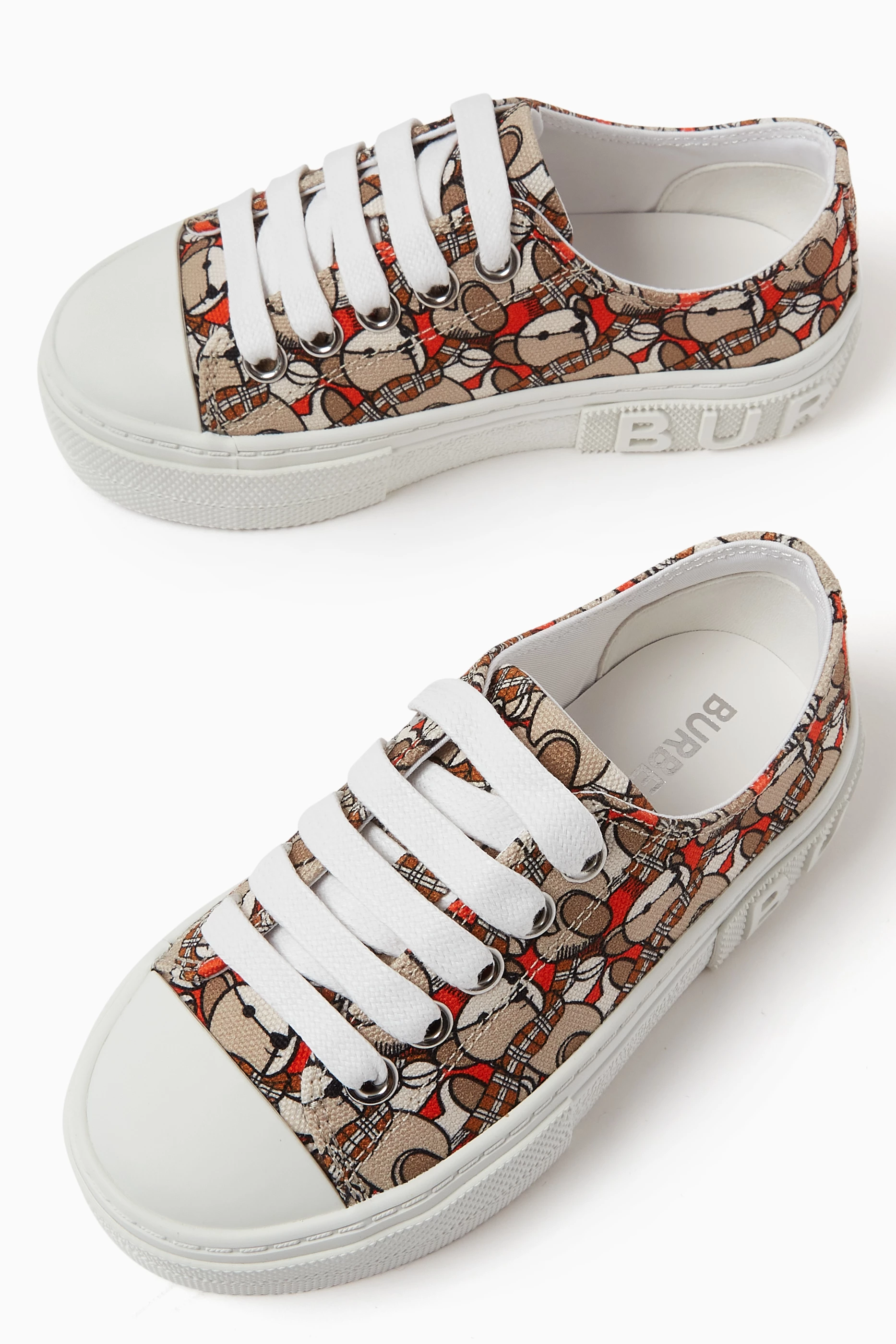 Buy Burberry Orange Thomas Bear print Sneakers in Canvas for UNISEX in UAE Ounass