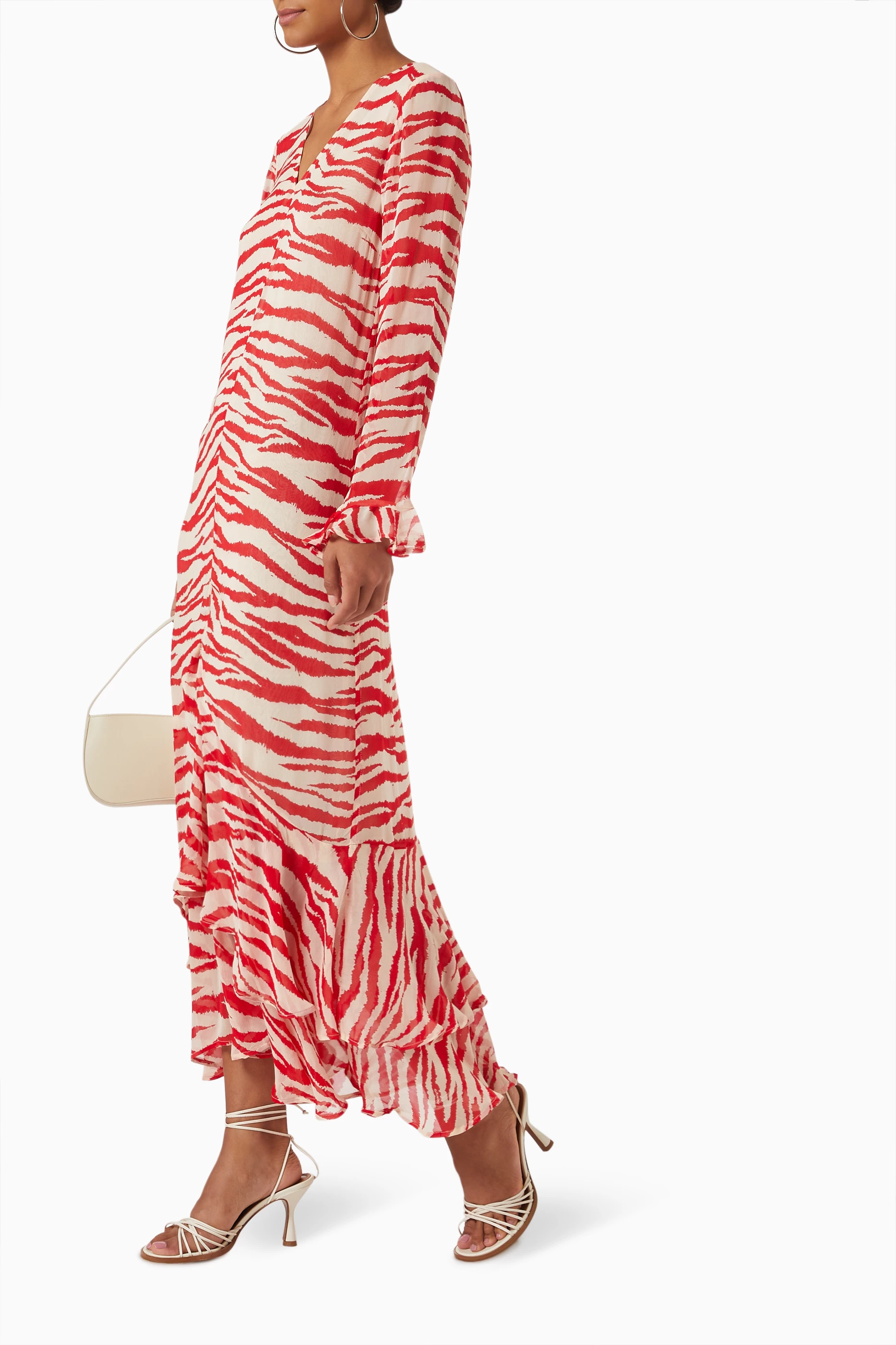 Ganni printed clearance georgette maxi dress