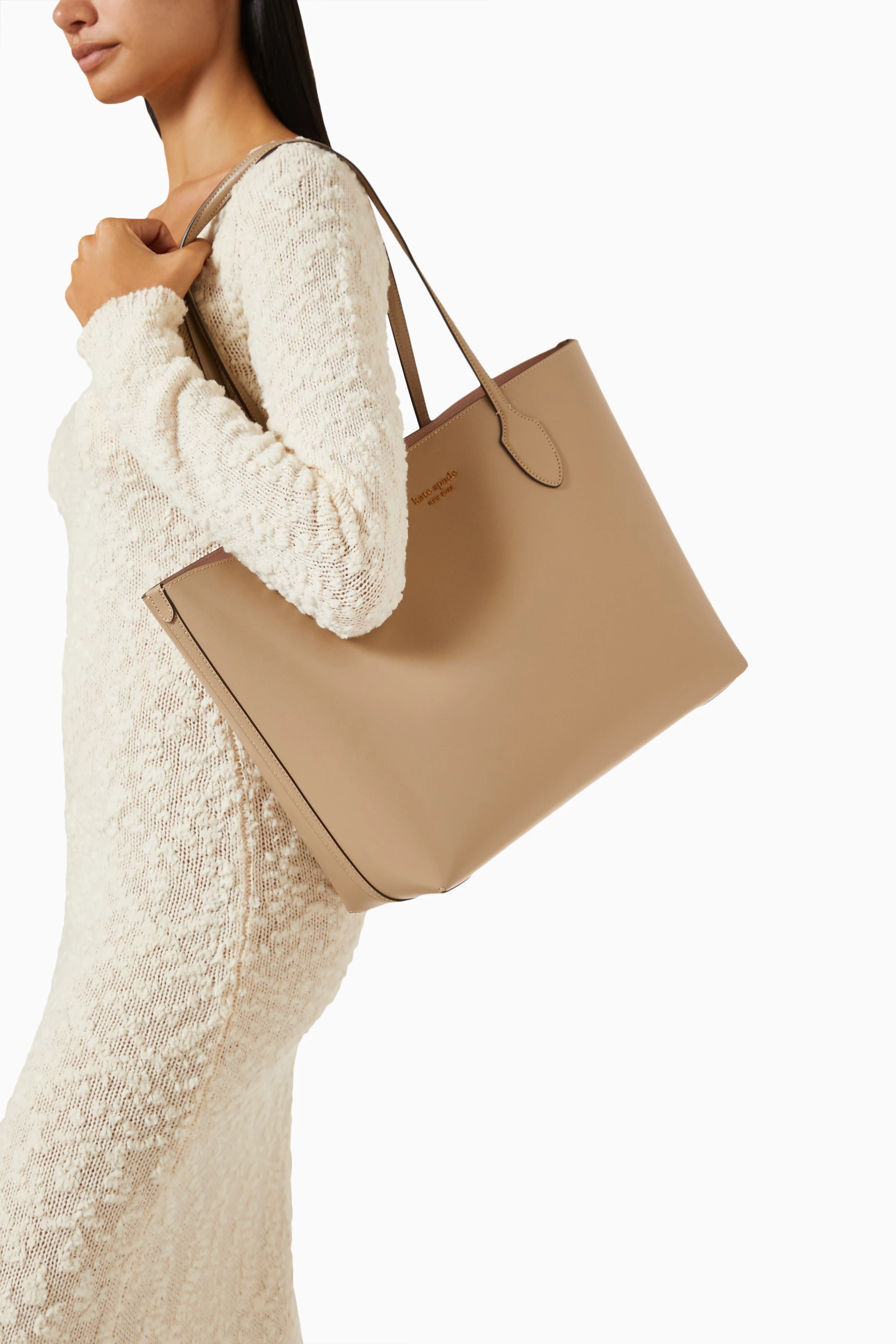 Buy Kate Spade New York Grey Large Bleecker Tote Bag in Leather