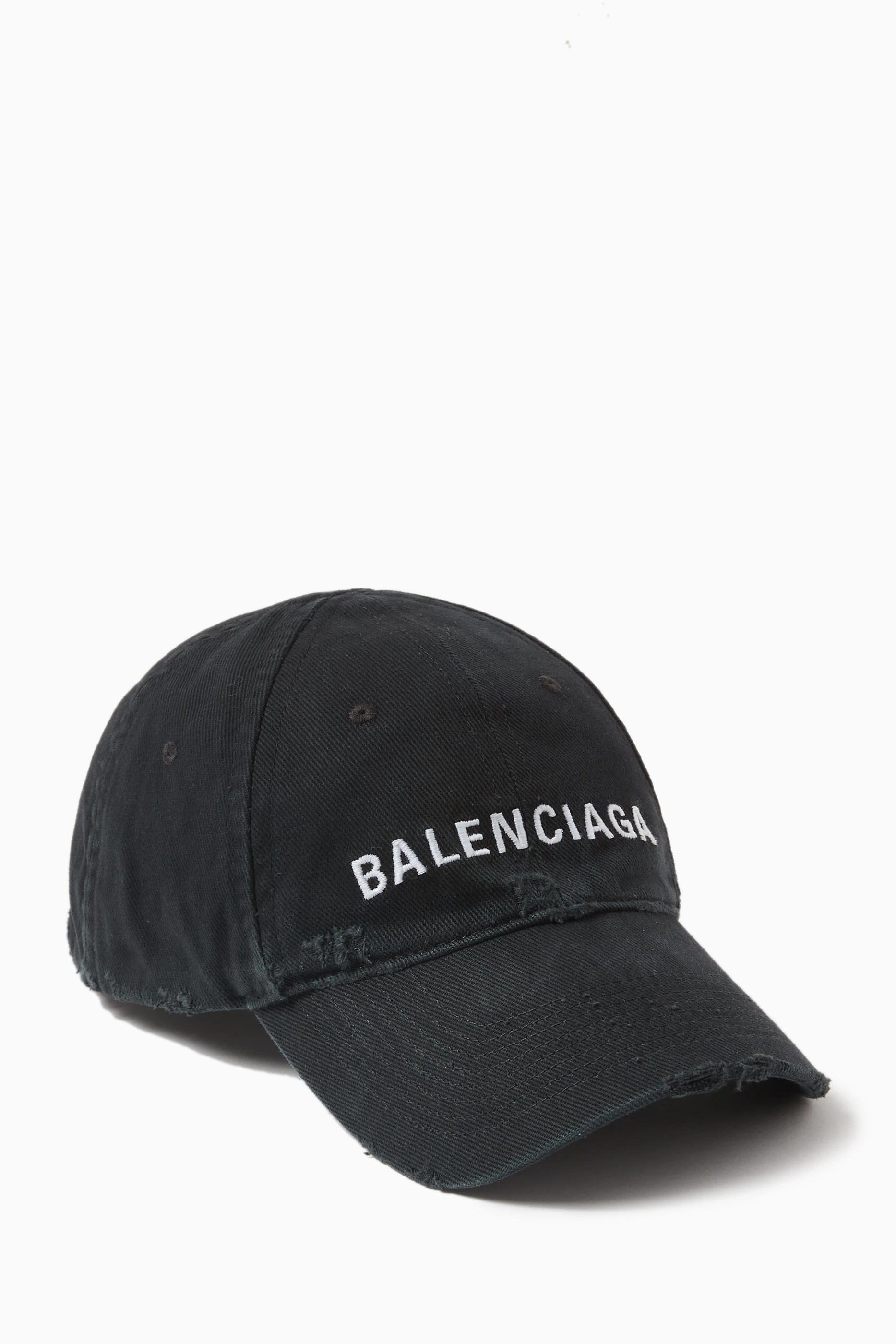 Buy Balenciaga Black Logo Cap in Cotton Drill for UNISEX in UAE Ounass