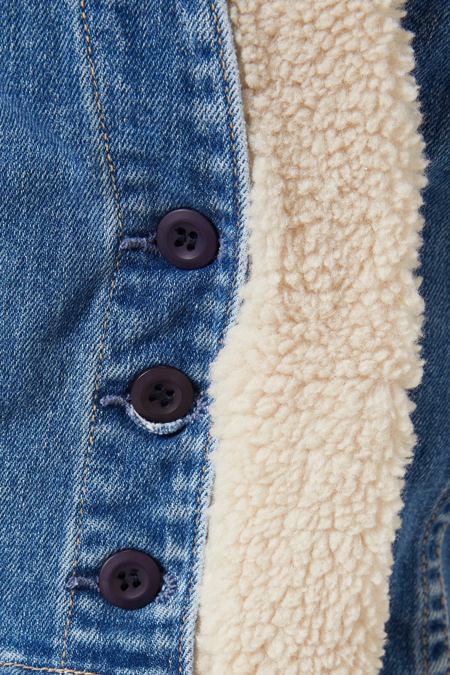 Denim sherpa vest discount