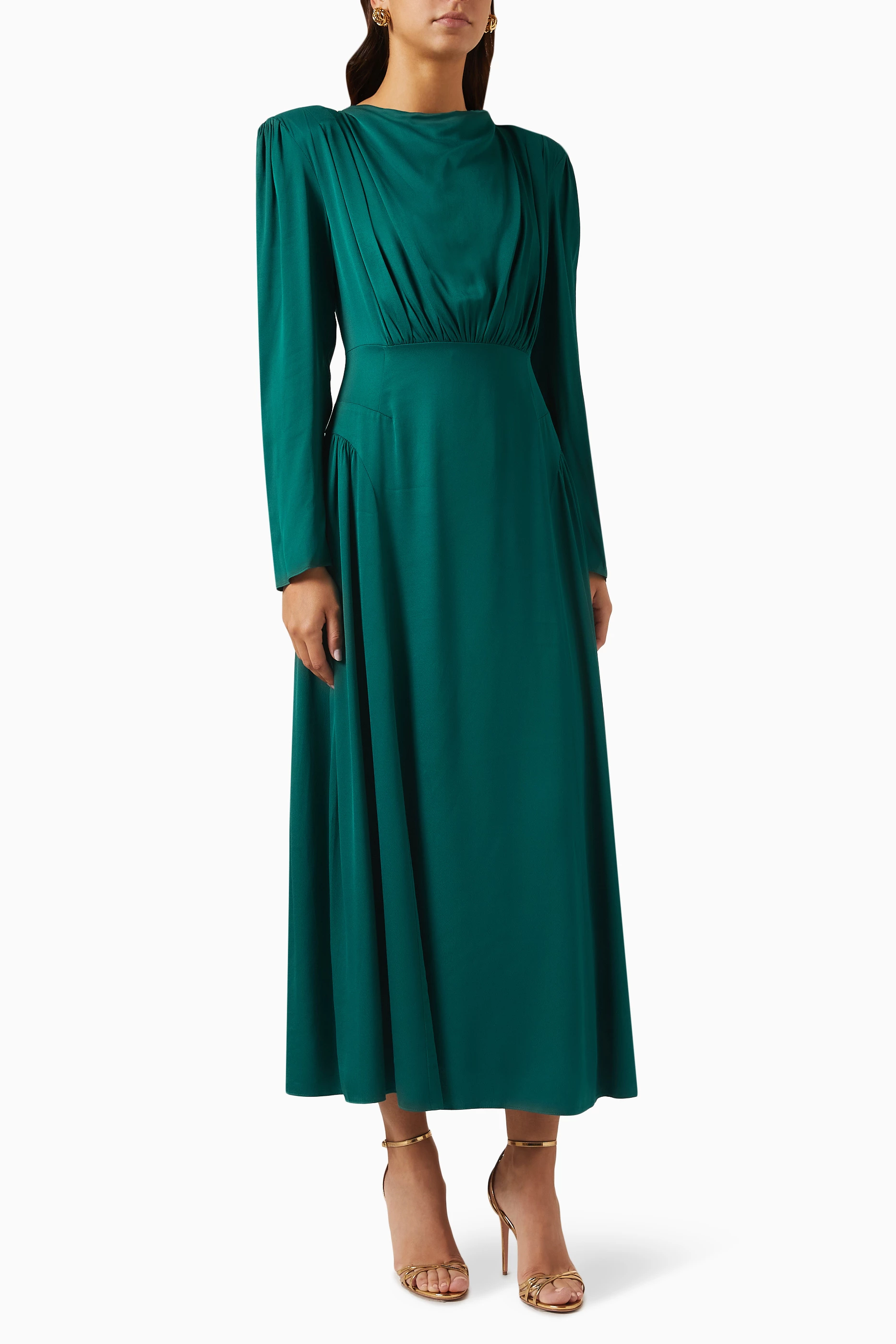 Bcbg satin draped outlet back maxi dress
