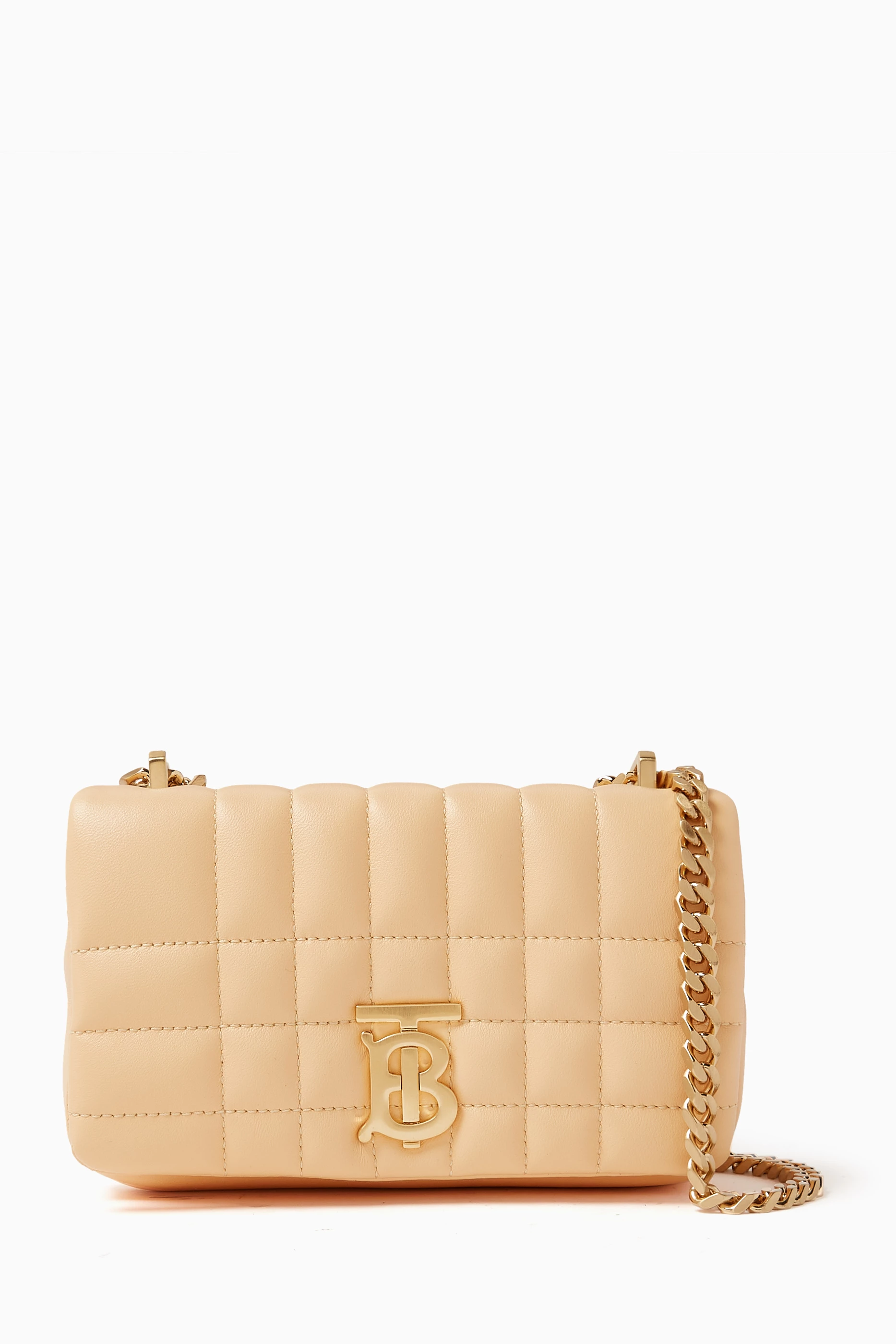 Burberry Leather Quilted Lola Clutch Bag - Neutrals - One Size
