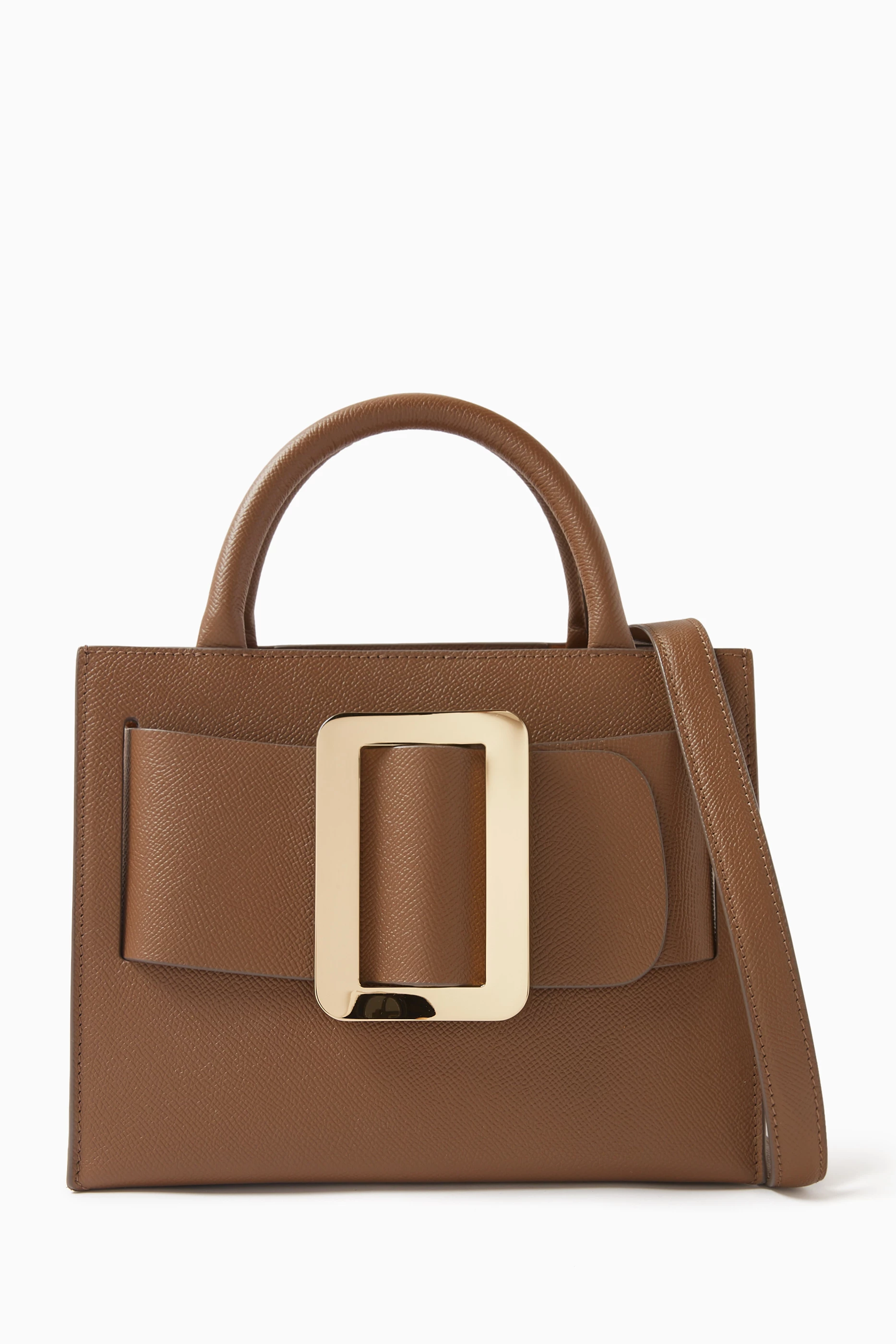 Buy BOYY Brown Bobby 23 Buckled Tote Bag in Calfskin leather for