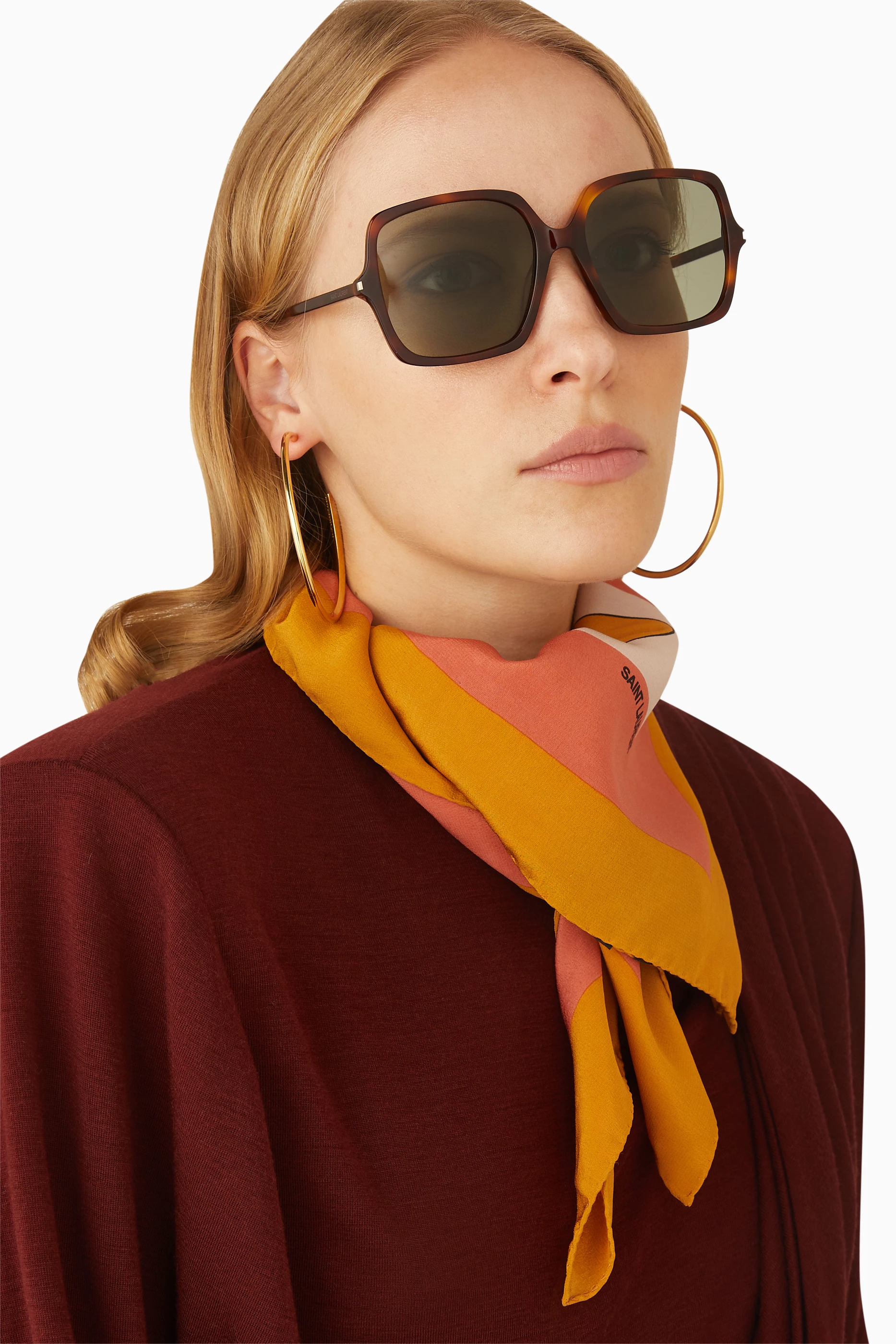 Saint laurent oversized square acetate sunglasses discount