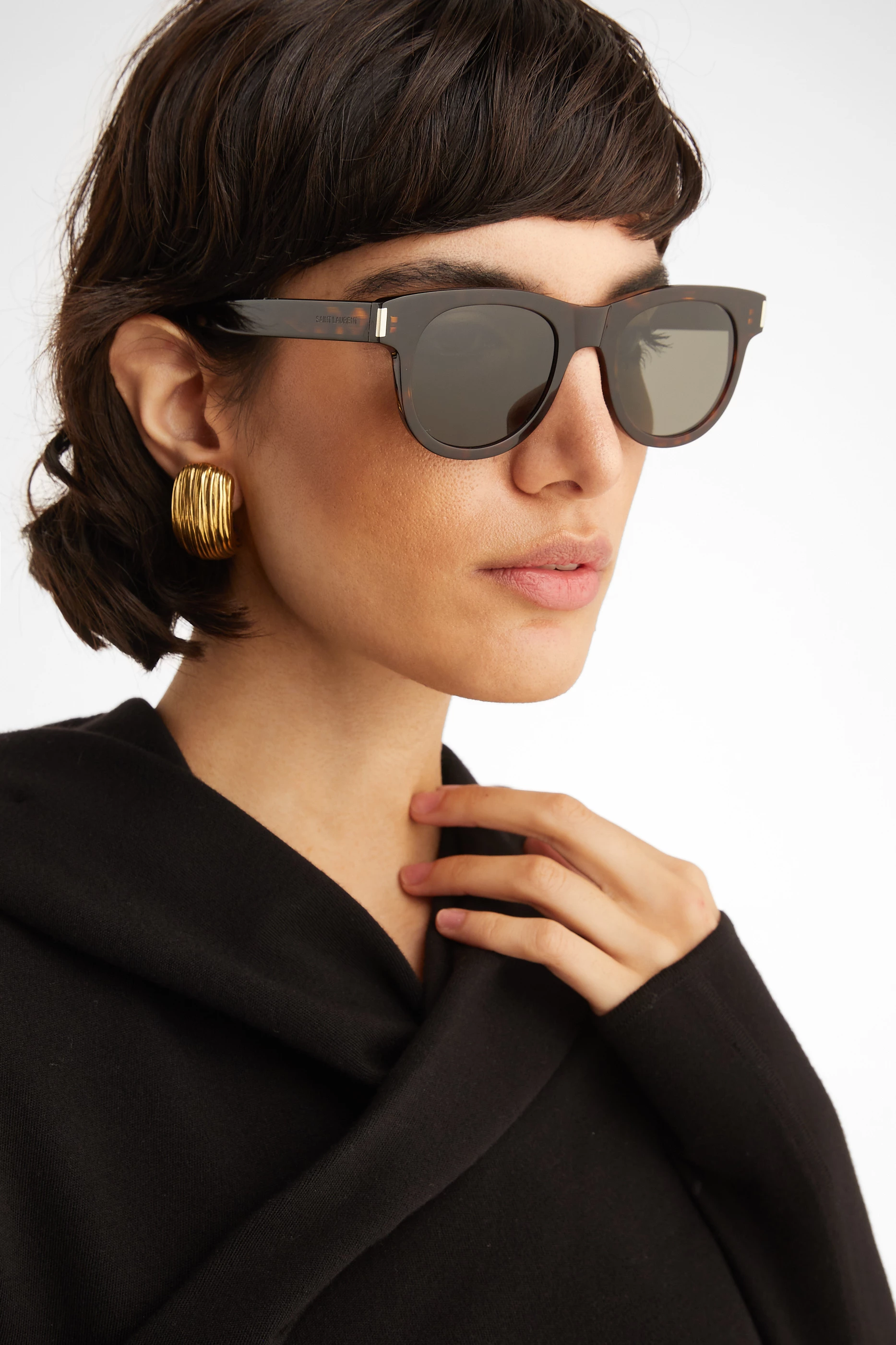 Saint laurent tortoiseshell square sunglasses sale