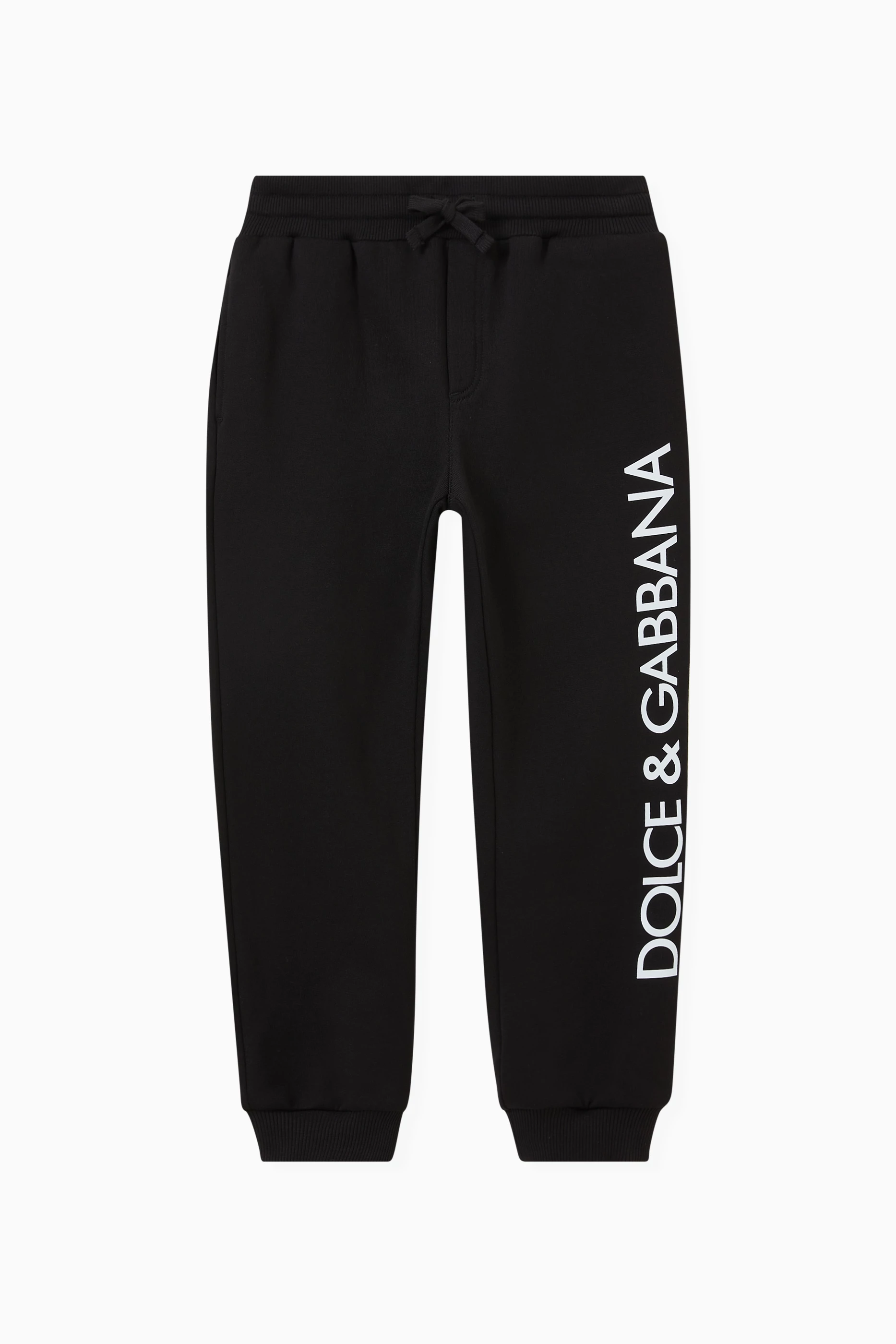 Buy Dolce Gabbana Black Logo Sweatpants in Cotton Jersey for