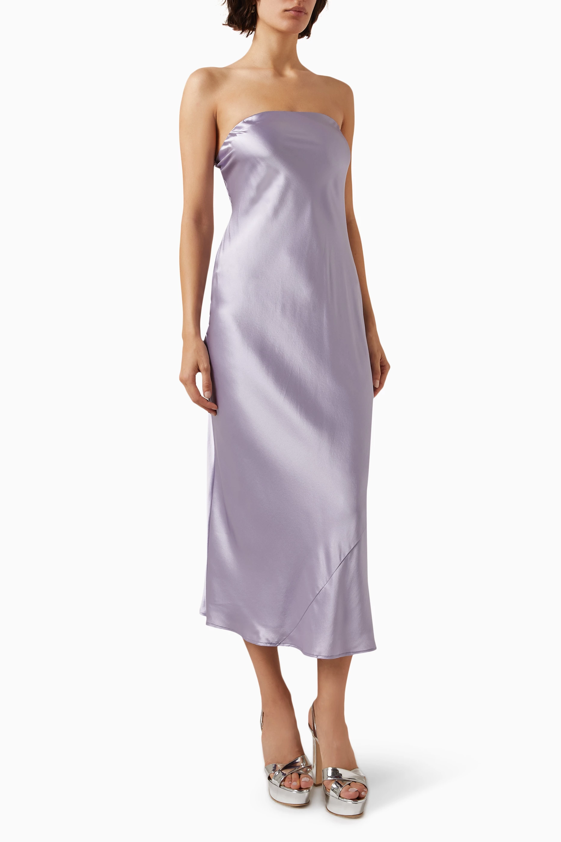 Purple silk dress deals
