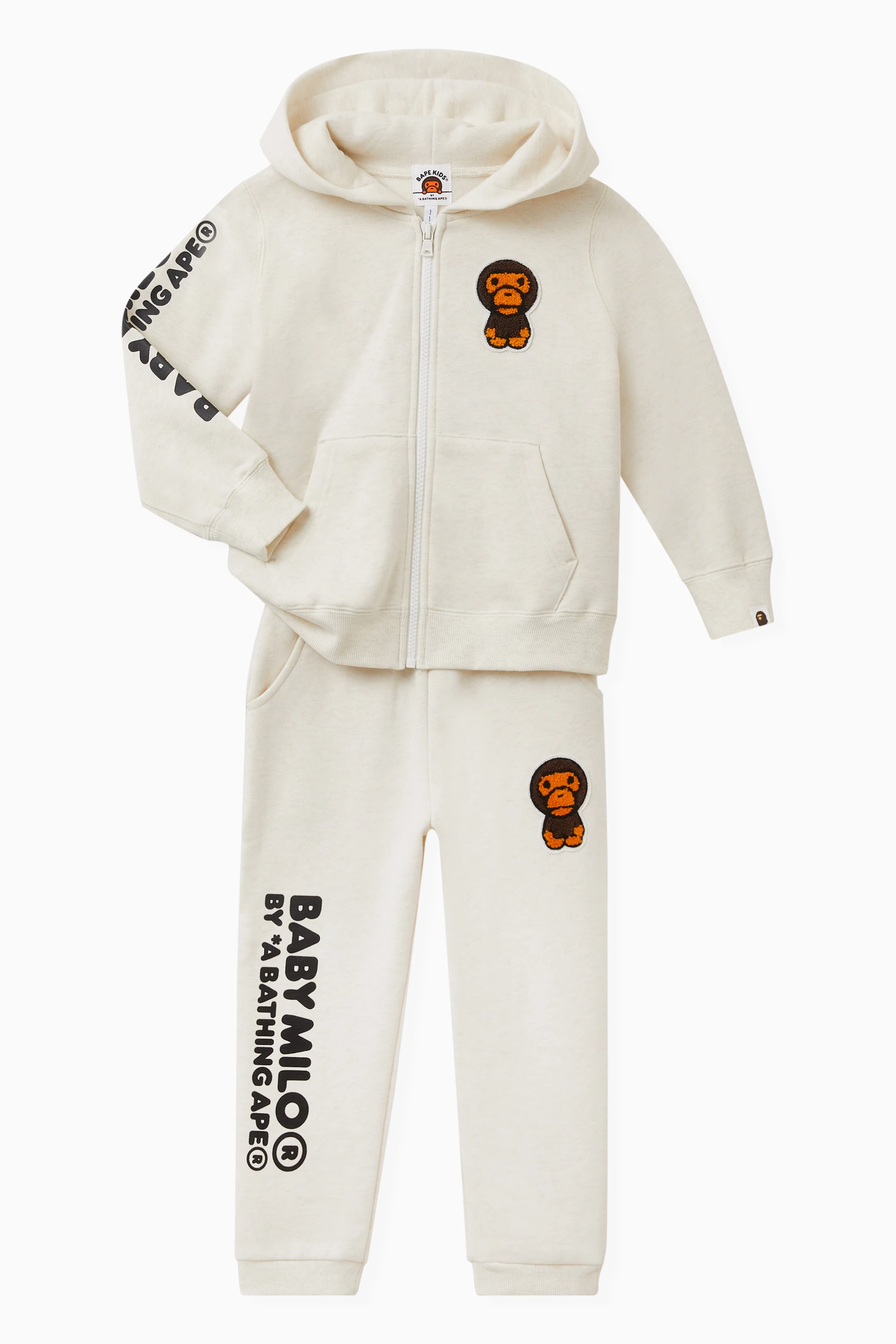 Buy A Bathing Ape White Milo Patch Sweatpants in Cotton fleece for Boys in UAE Ounass