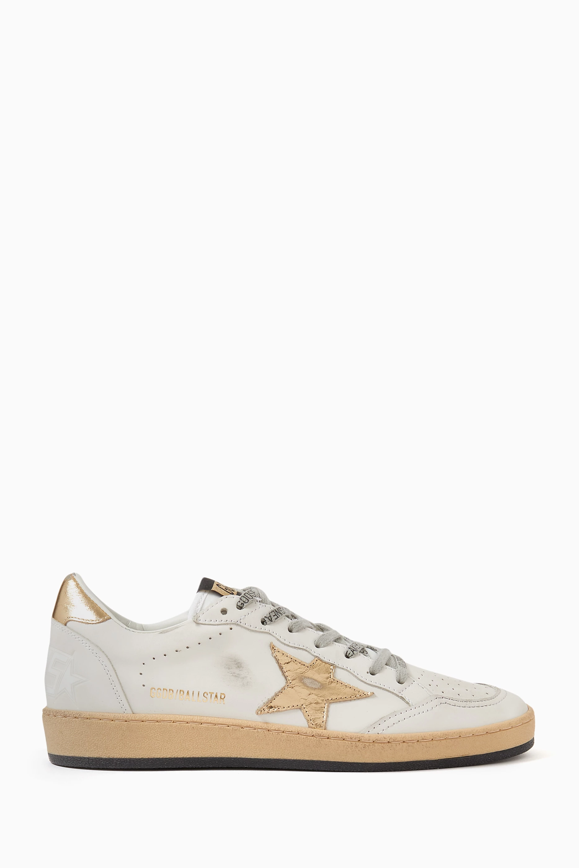Buy GOLDEN GOOSE Gold Ballstar Low top Sneakers in Leather for