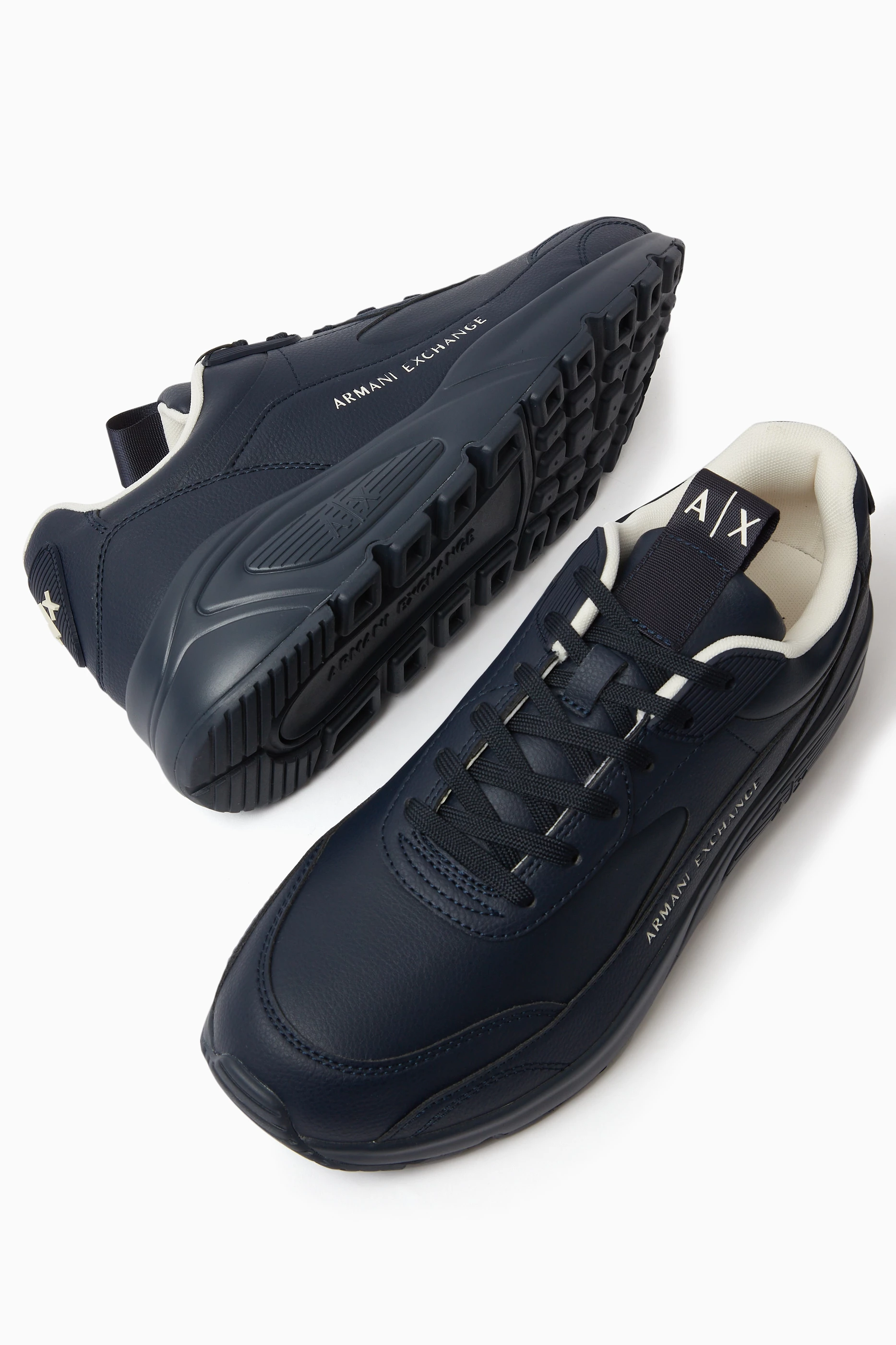 Buy Armani Exchange Blue Bronx Logo Sneakers for Men in UAE Ounass