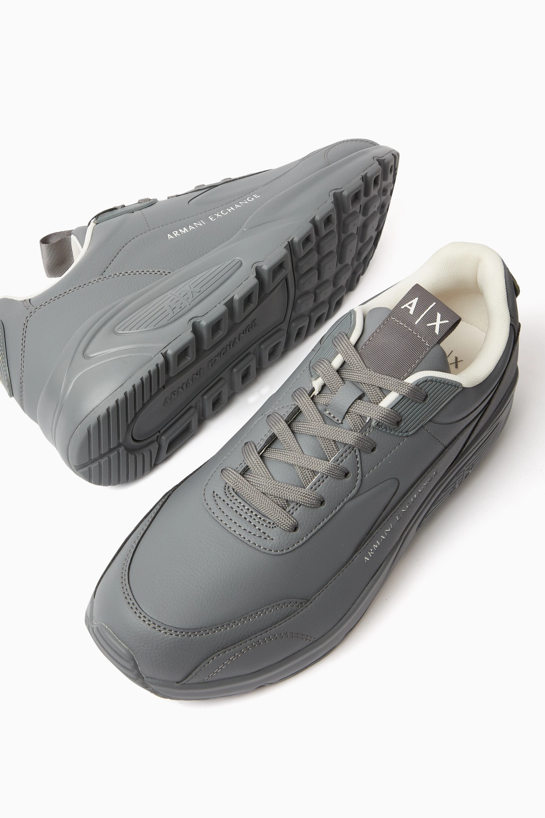 Buy Armani Exchange Grey Bronx Logo Sneakers for Men in UAE Ounass