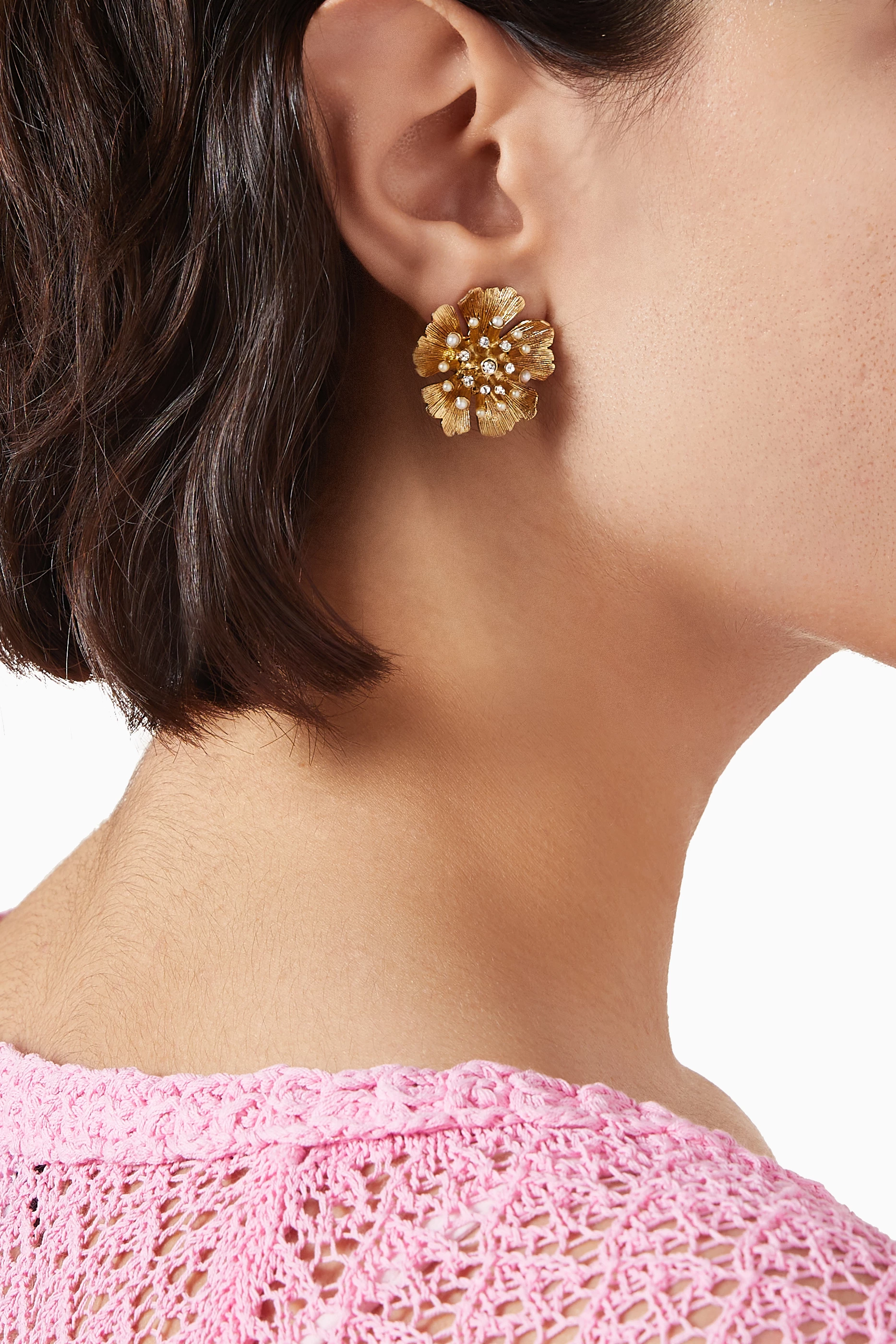 Oscar de la renta flower deals earrings