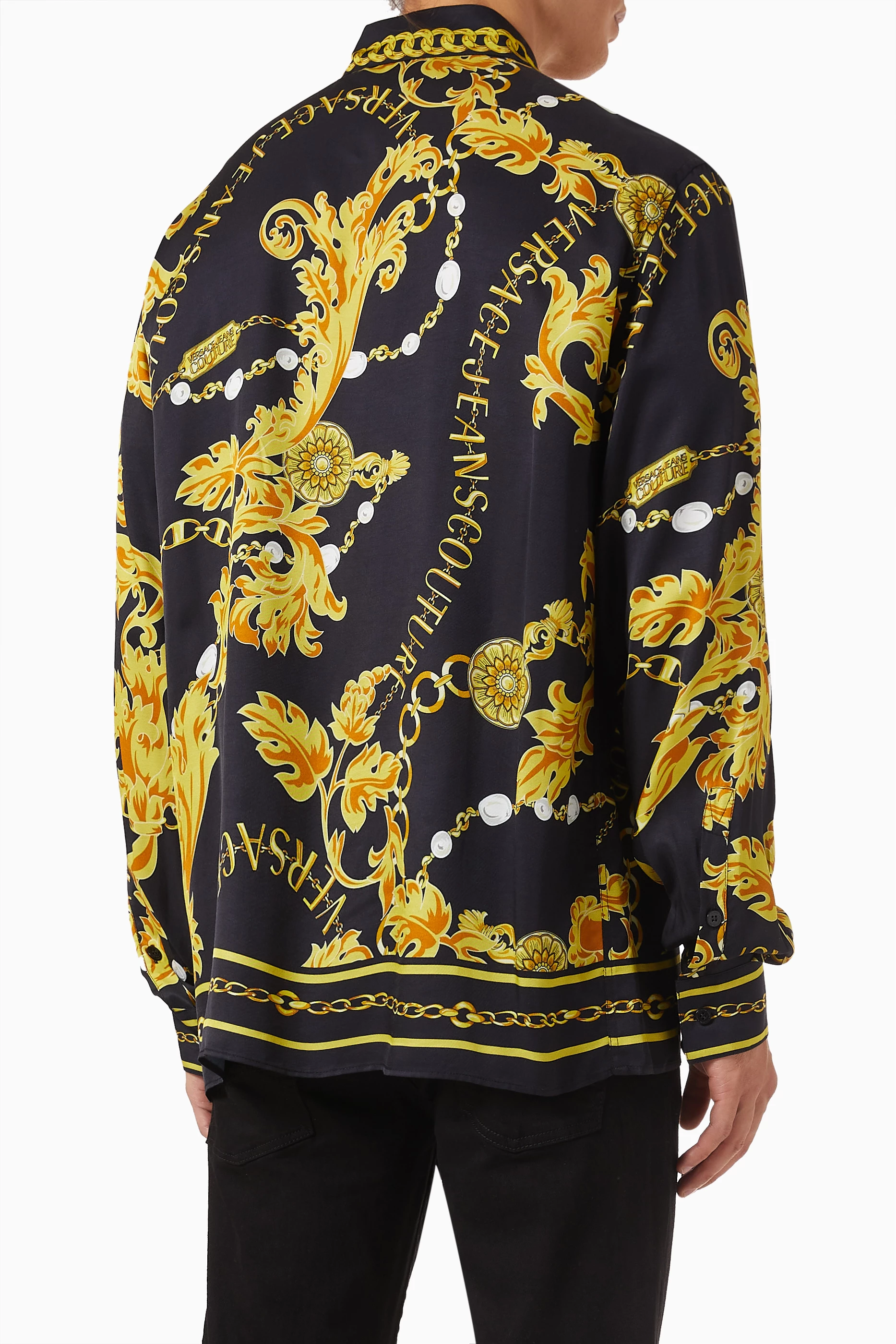 Versace Jeans Couture Chain Print All-Over Black Shirt – Retro
