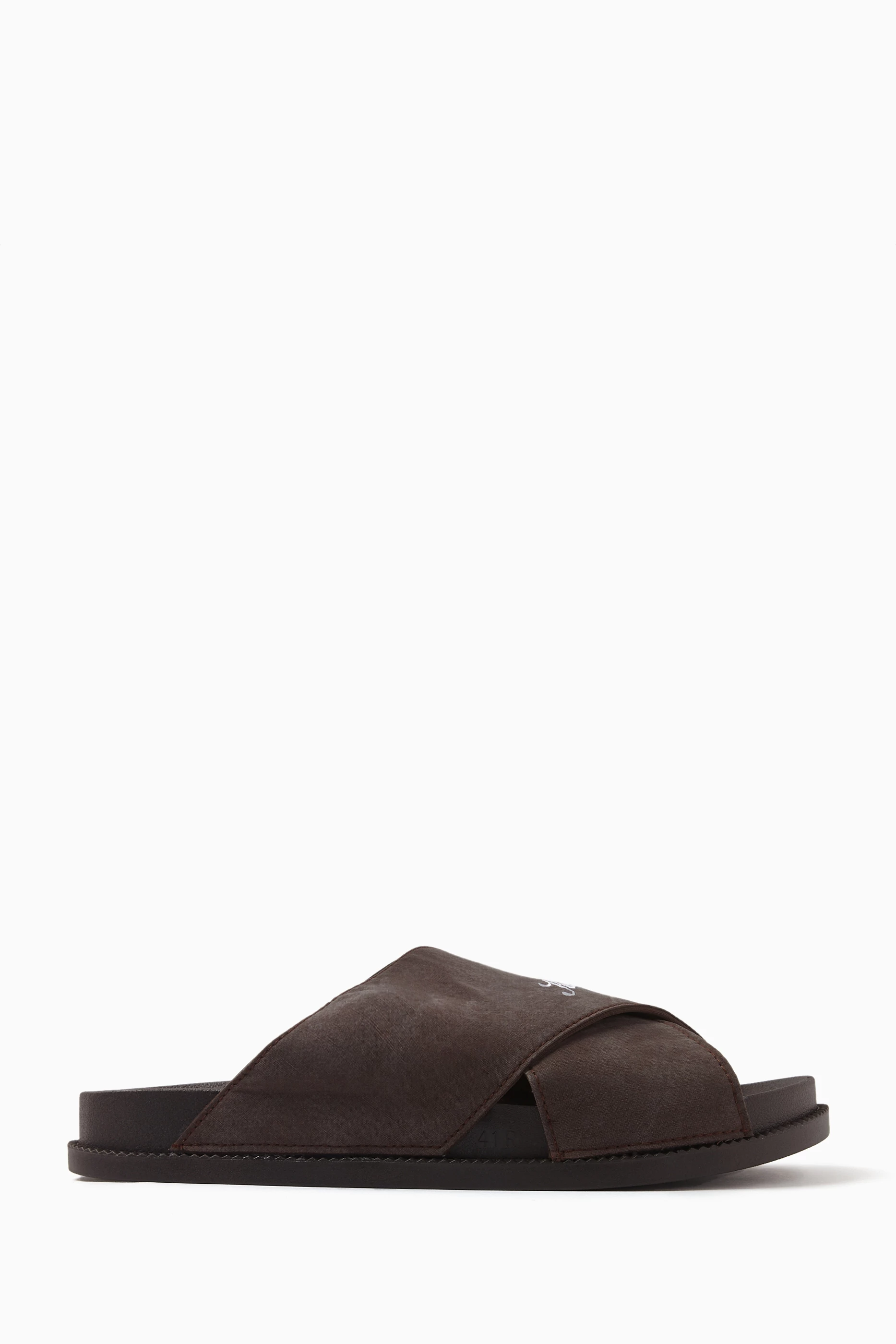 Buy Kith Brown Logo Criss Cross Slides for Women in UAE Ounass