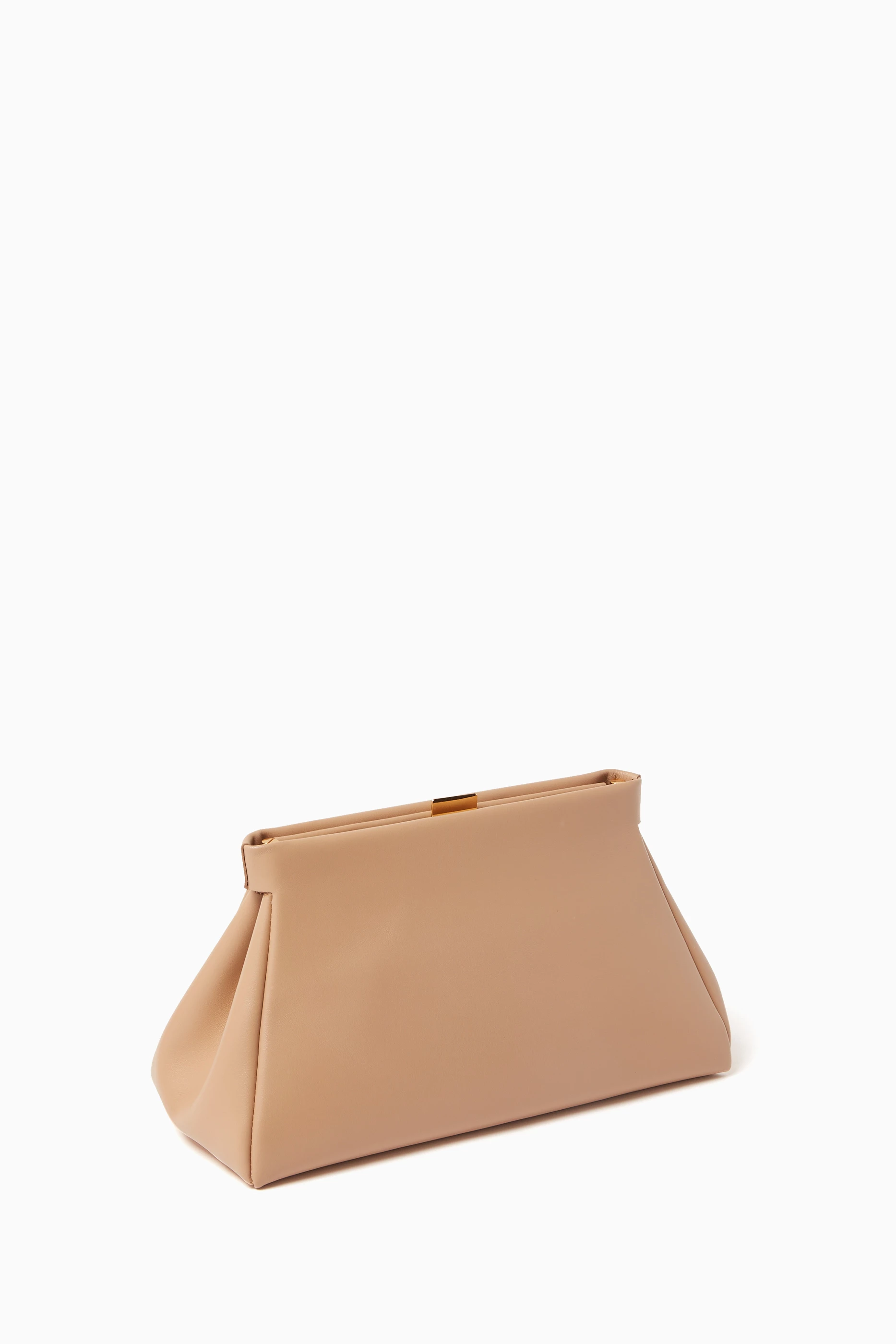 Buy DeMellier Neutral Small Cannes Clutch in Smooth Leather for Women in UAE Ounass