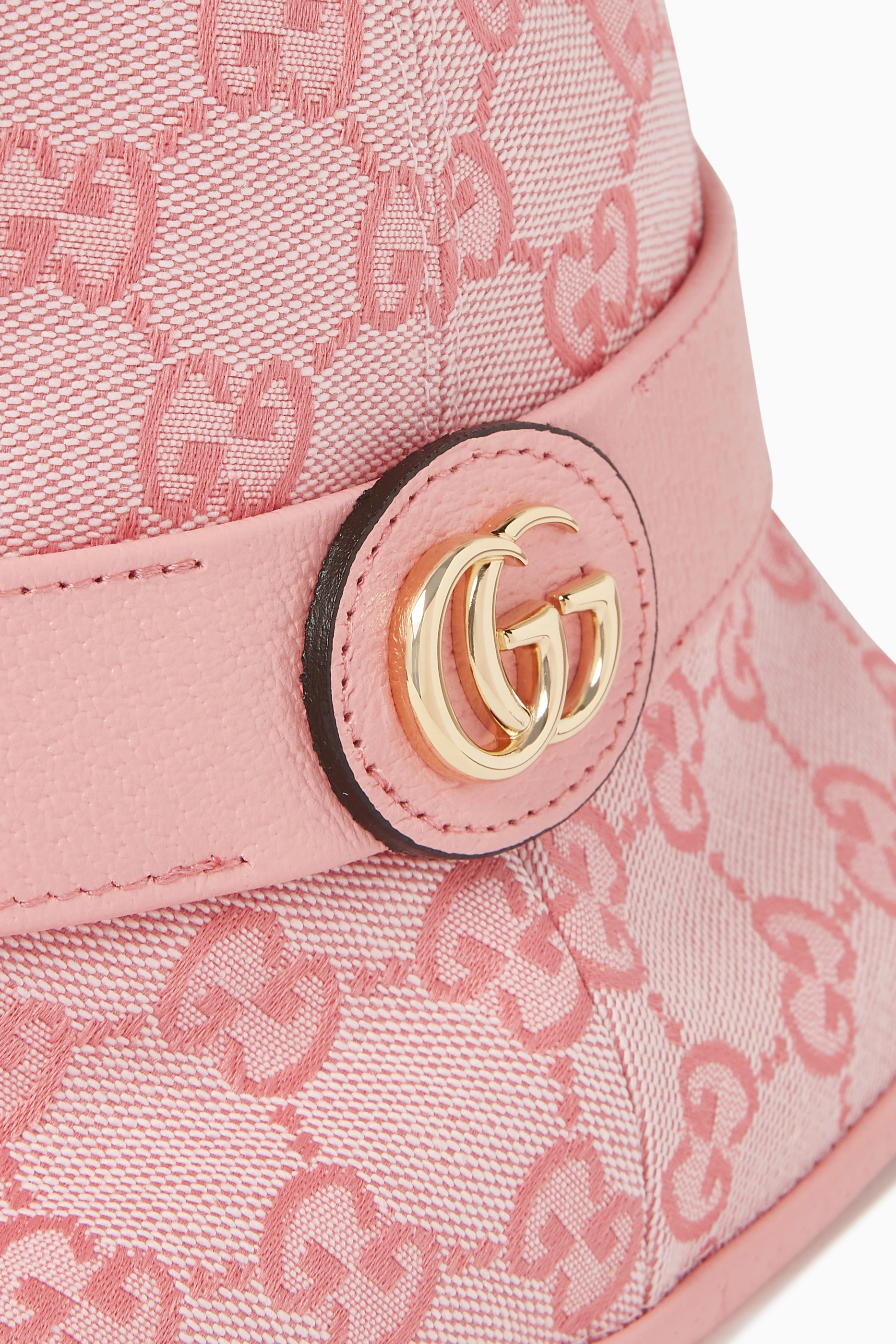 Buy Gucci Pink Logo Bucket Hat in GG Canvas for Women in UAE Ounass